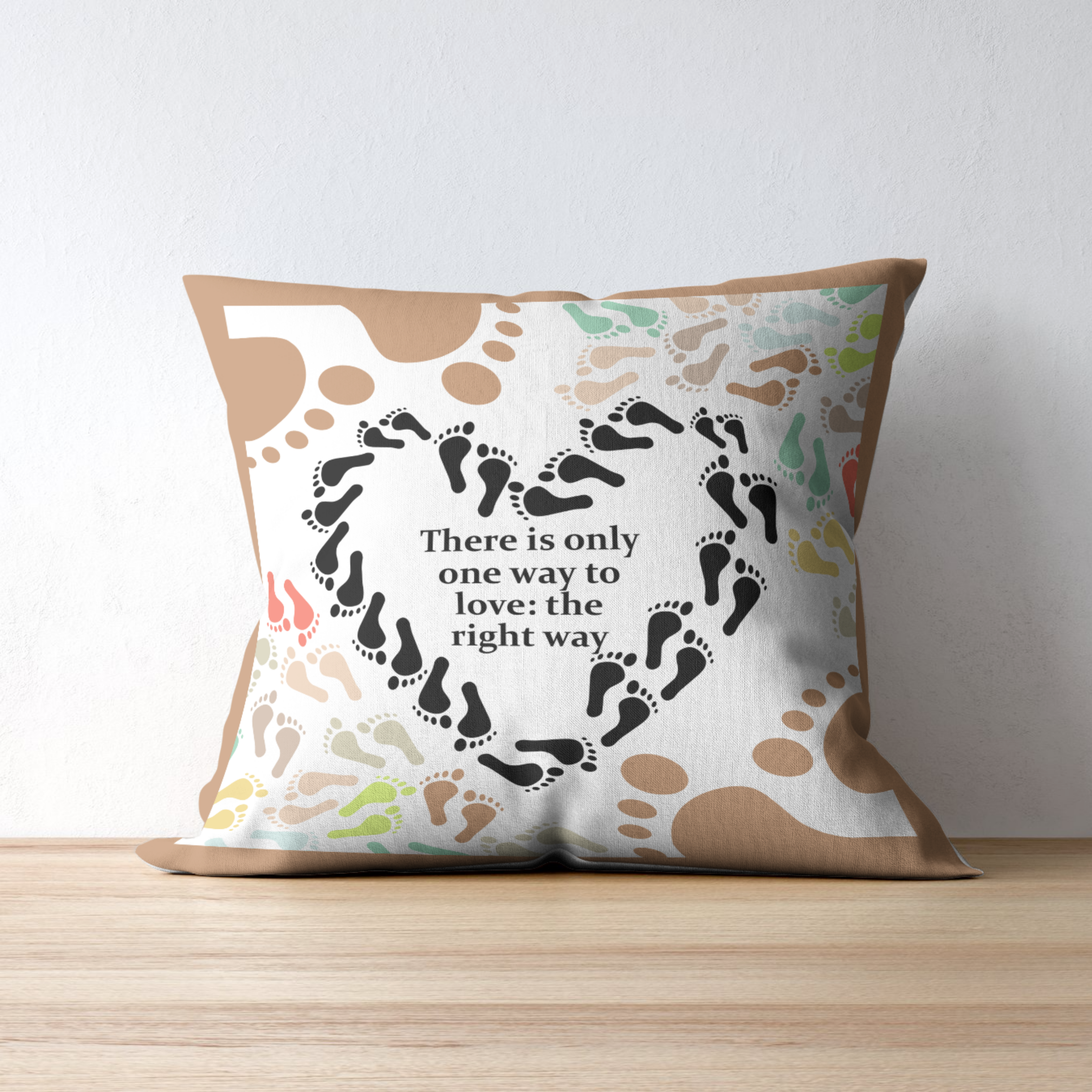Square Pillow with There is only one way to love the right way design product thumbnail image