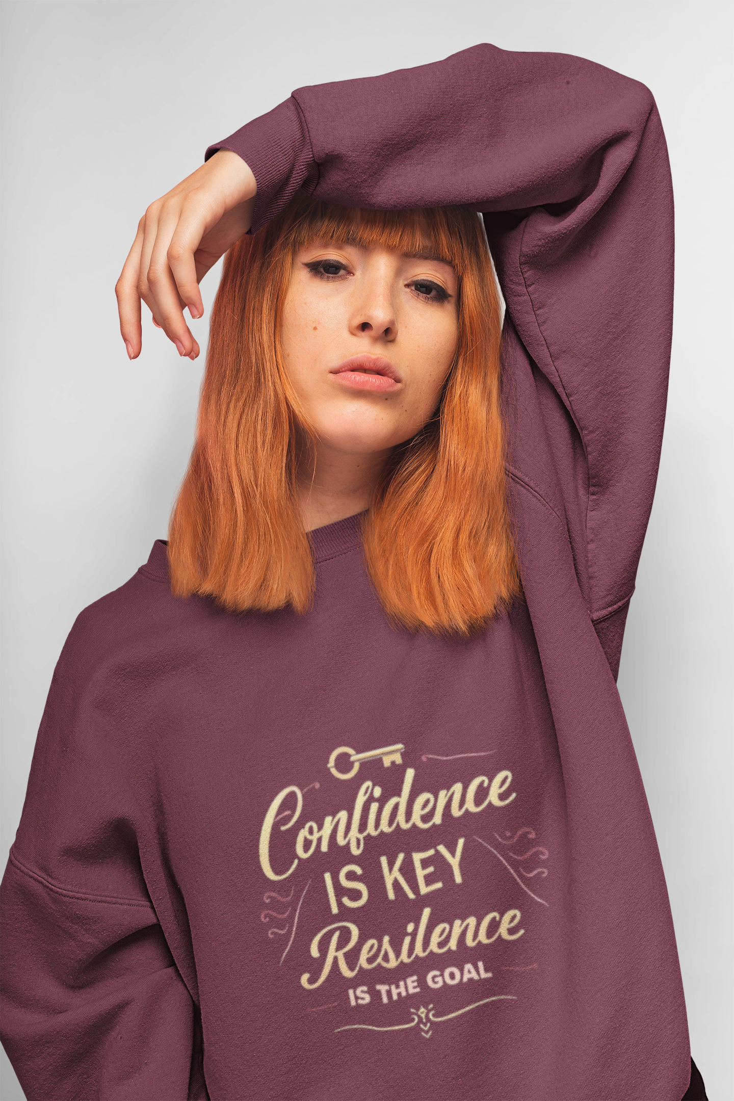 Confidence is Key Resilience is The Goal Unisex Heavy Blend™ Crewneck Sweatshirt product thumbnail image