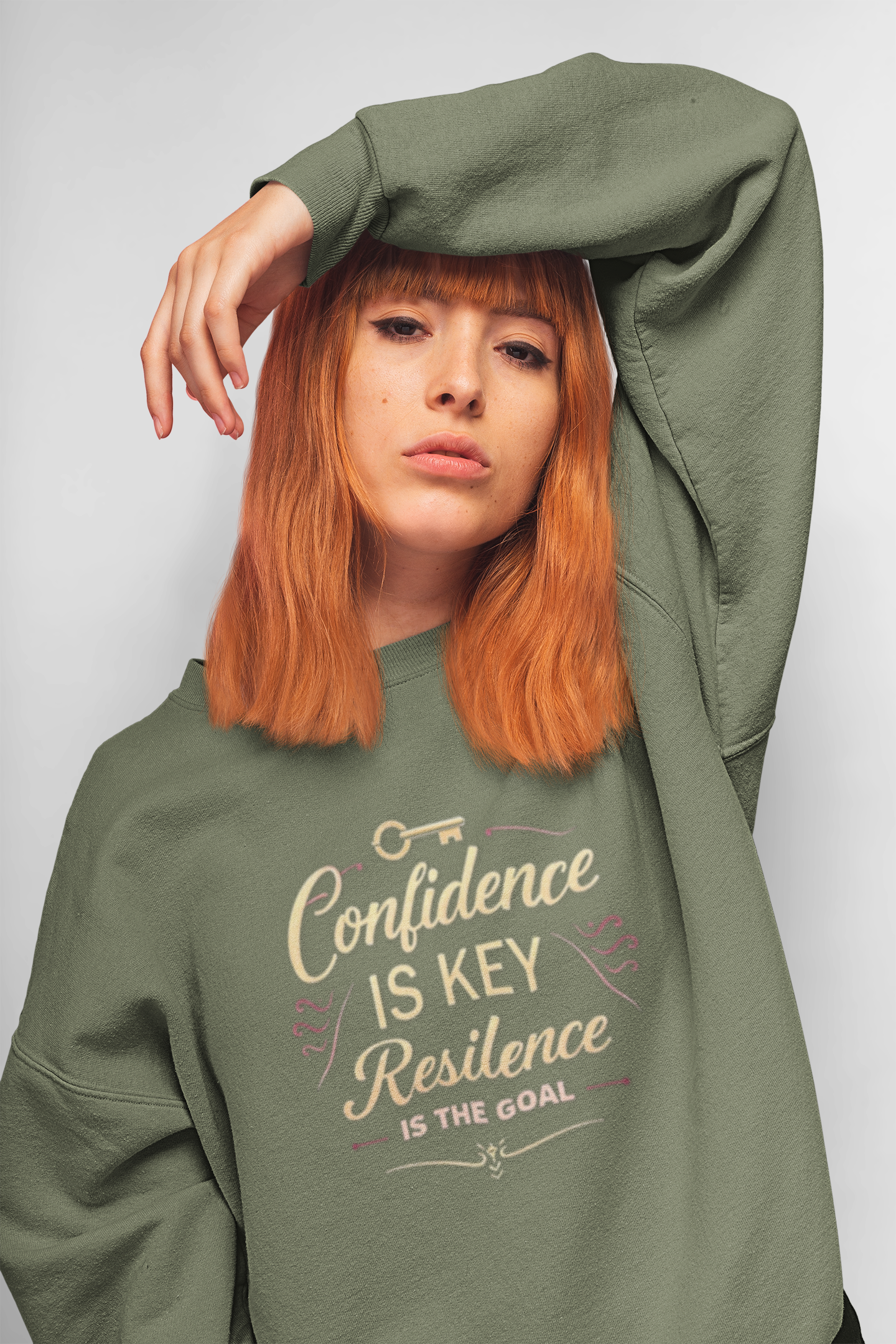 Confidence is Key Resilience is The Goal Unisex Heavy Blend™ Crewneck Sweatshirt product thumbnail image