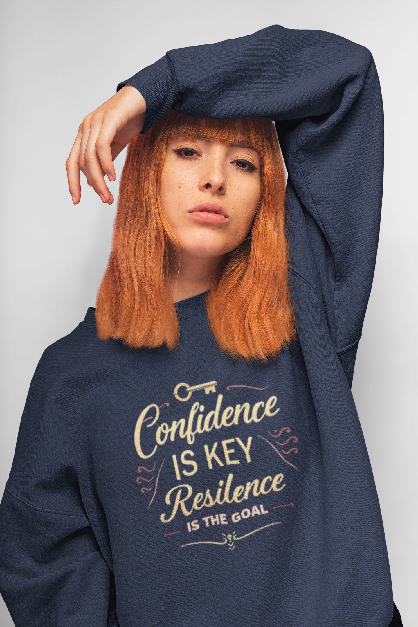 Confidence is Key Resilience is The Goal Unisex Heavy Blend™ Crewneck Sweatshirt product thumbnail image
