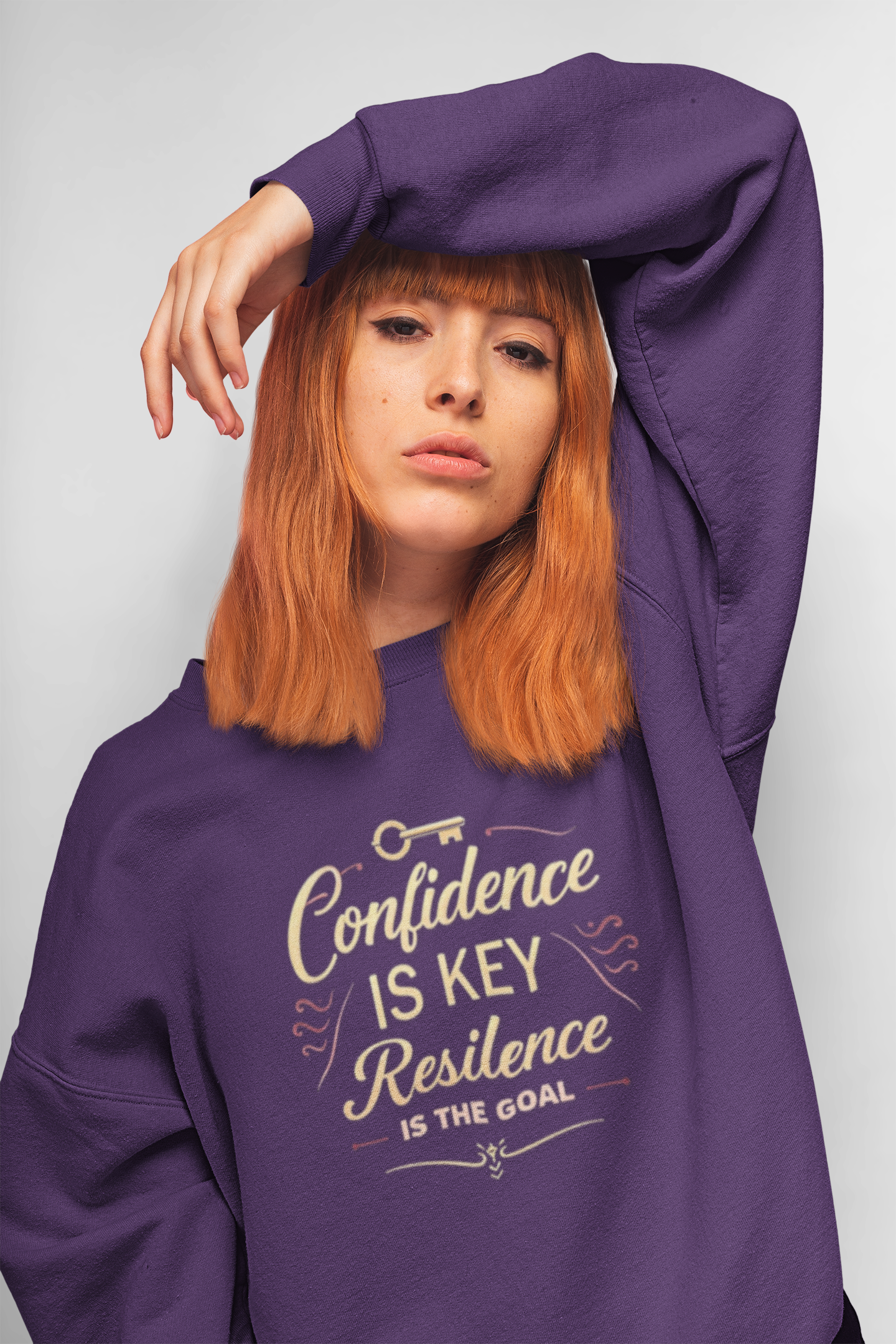 Confidence is Key Resilience is The Goal Unisex Heavy Blend™ Crewneck Sweatshirt product thumbnail image