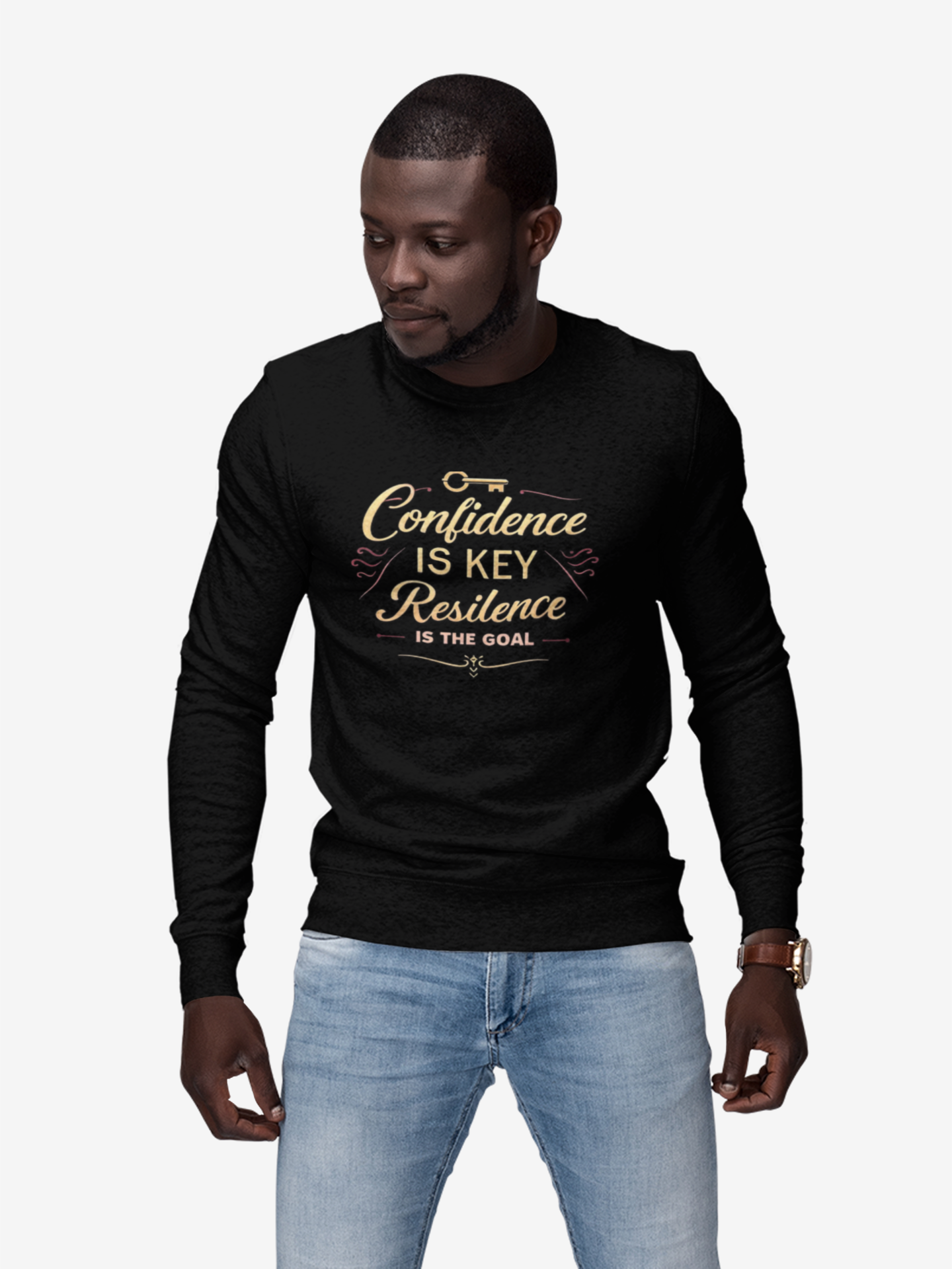 Confidence is Key Resilience is The Goal Unisex Heavy Blend™ Crewneck Sweatshirt product thumbnail image