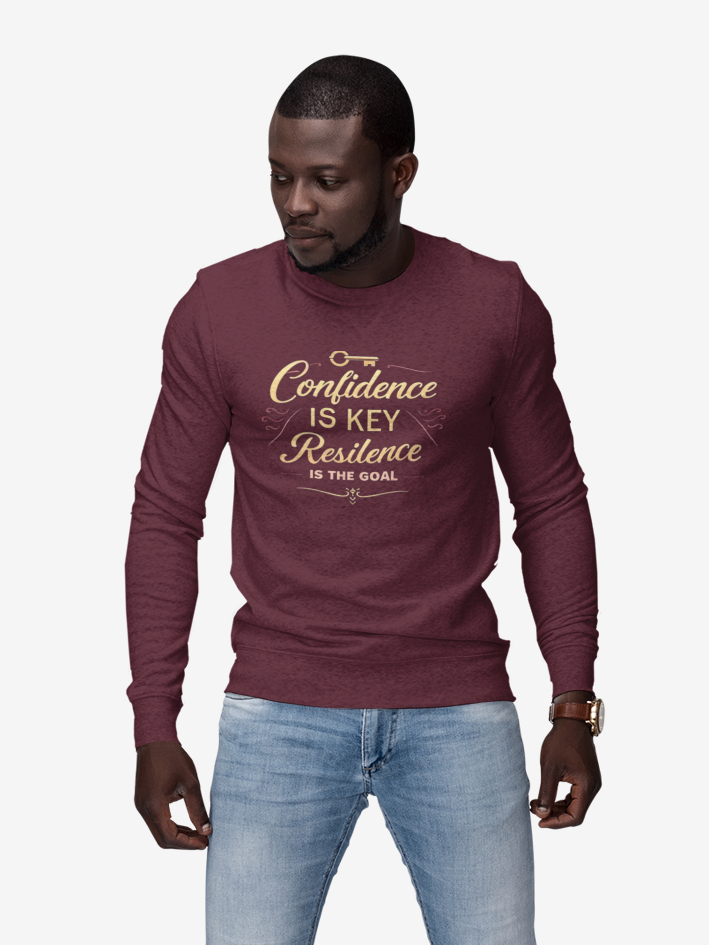 Confidence is Key Resilience is The Goal Unisex Heavy Blend™ Crewneck Sweatshirt product thumbnail image
