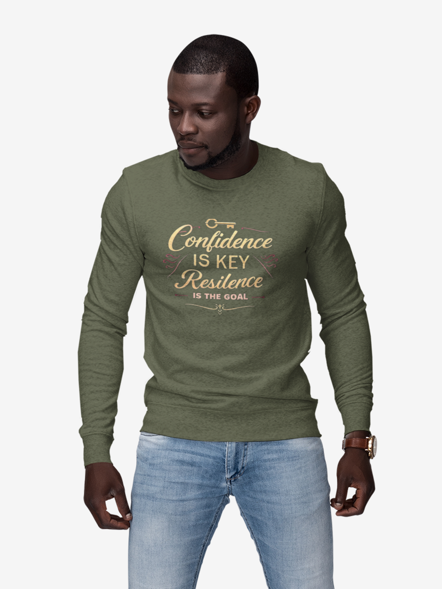 Confidence is Key Resilience is The Goal Unisex Heavy Blend™ Crewneck Sweatshirt product thumbnail image