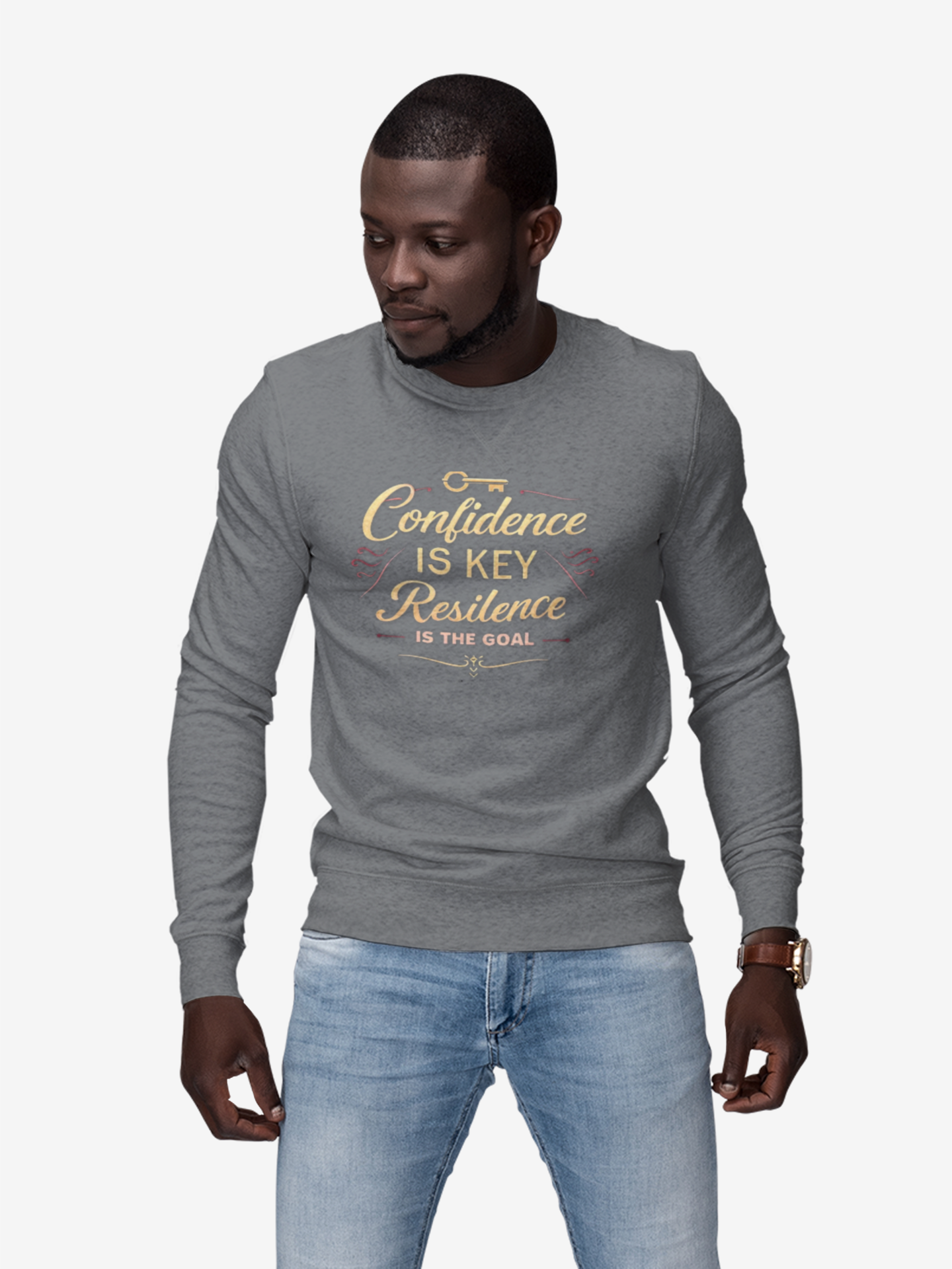 Confidence is Key Resilience is The Goal Unisex Heavy Blend™ Crewneck Sweatshirt product thumbnail image