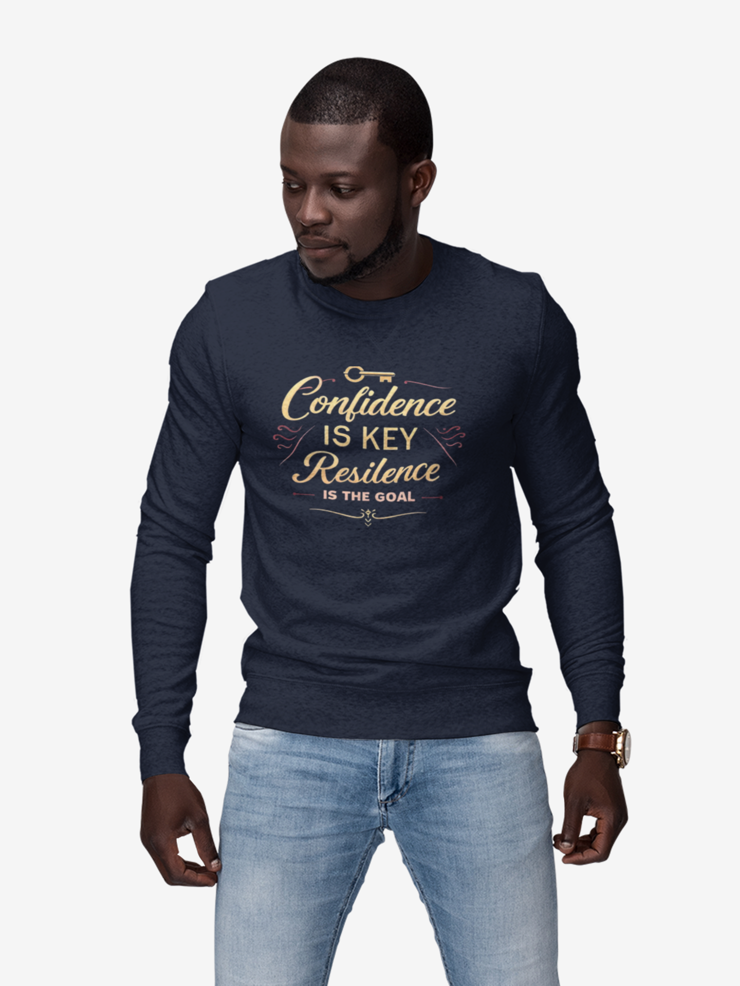 Confidence is Key Resilience is The Goal Unisex Heavy Blend™ Crewneck Sweatshirt product thumbnail image