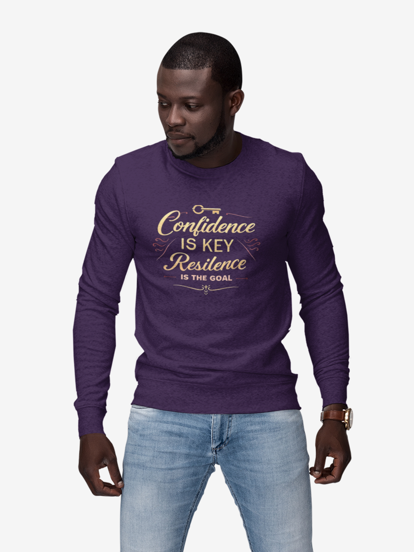 Confidence is Key Resilience is The Goal Unisex Heavy Blend™ Crewneck Sweatshirt product thumbnail image