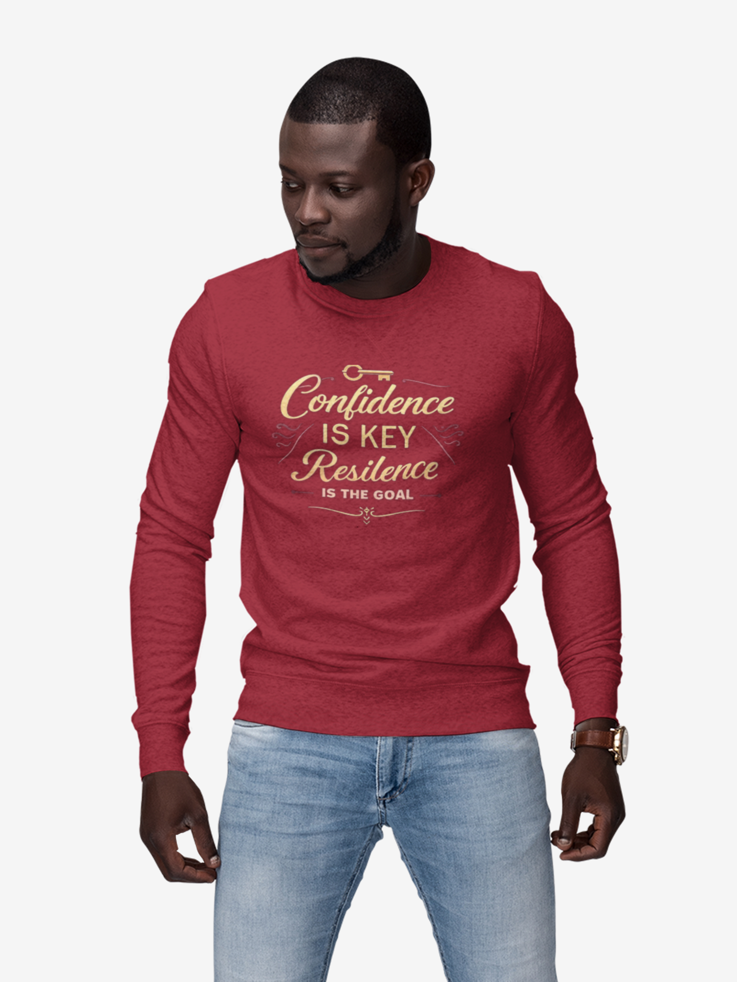 Confidence is Key Resilience is The Goal Unisex Heavy Blend™ Crewneck Sweatshirt product thumbnail image