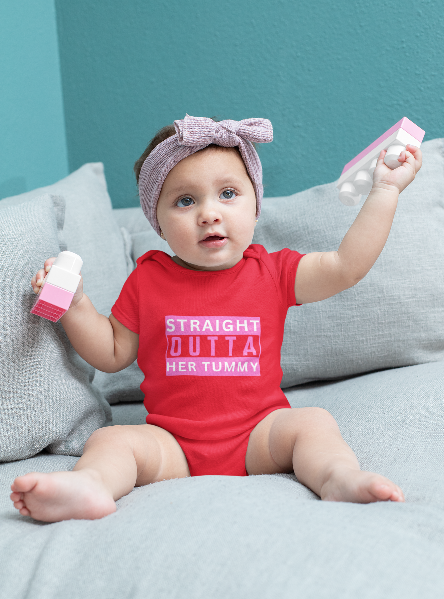 Straight Outta Her Tummy Infant Girls Fine Jersey Bodysuit, Funny Baby Onesies, Cute Baby Girl Onesie from 0-24 Months, Onesies for Girls, Cute Baby Shower Gift product thumbnail image Straight Outta Her Tummy Infant Girls Fine Jersey Bodysuit, Funny Baby Onesies, Cute Baby Girl Onesie from 0-24 Months, Onesies for Girls, Cute Baby Shower Gift product thumbnail image