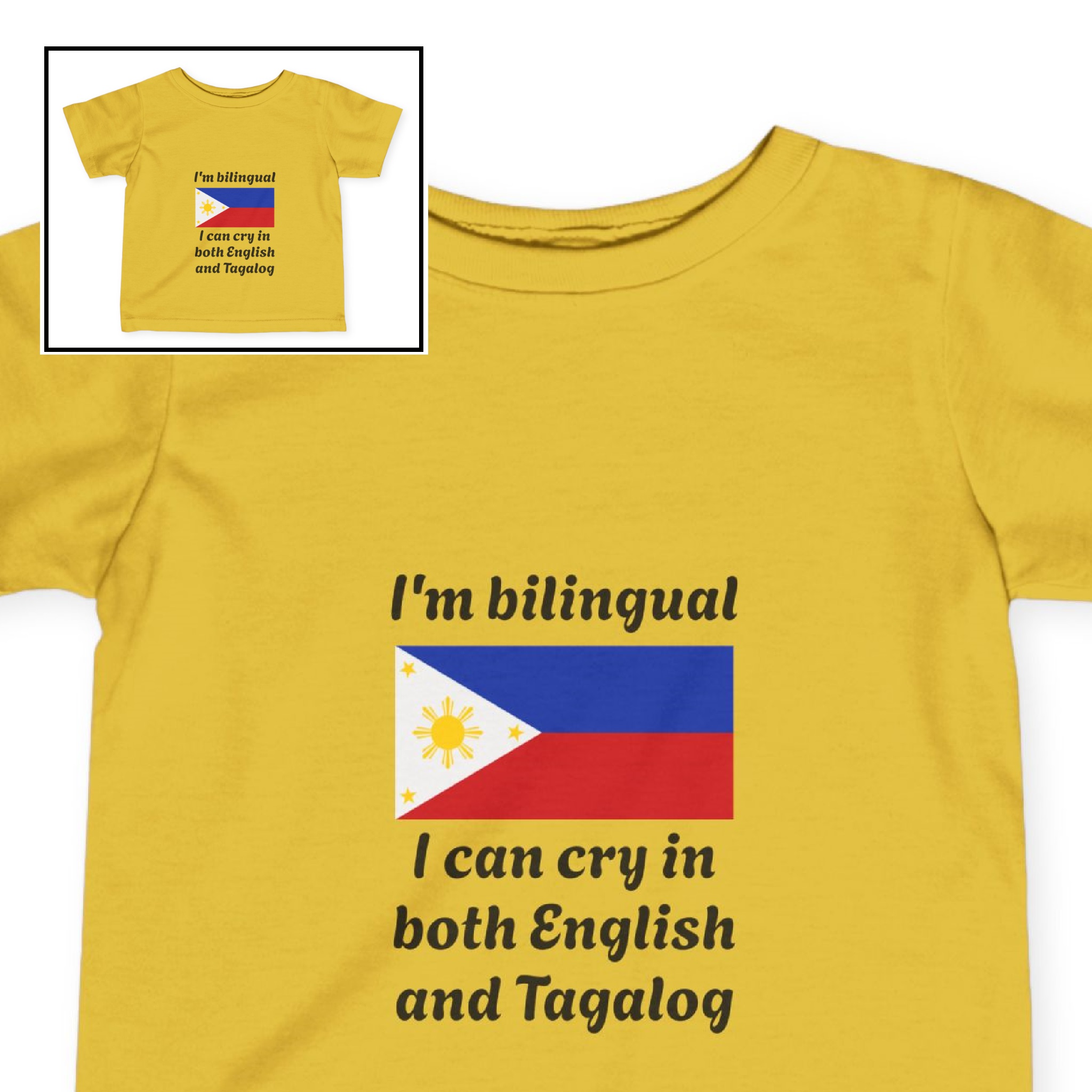 Infant Tee-"I'm bilingual, I can cry in both English &amp; Tagalog"