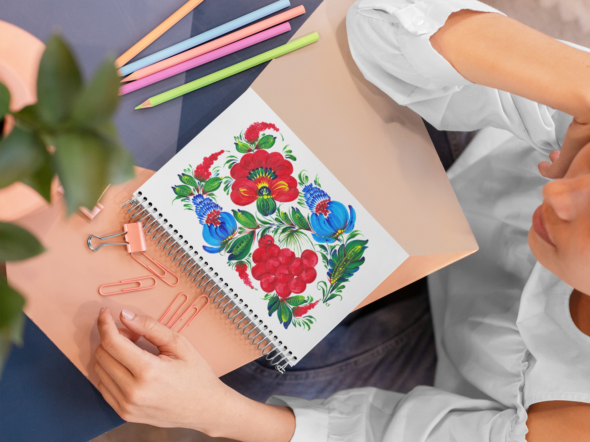Kalyna Spiral Notebook: Ukrainian Floral Ruled Journal – Perfect for Creativity & Inspiration product thumbnail image Kalyna Spiral Notebook: Ukrainian Floral Ruled Journal – Perfect for Creativity & Inspiration product thumbnail image