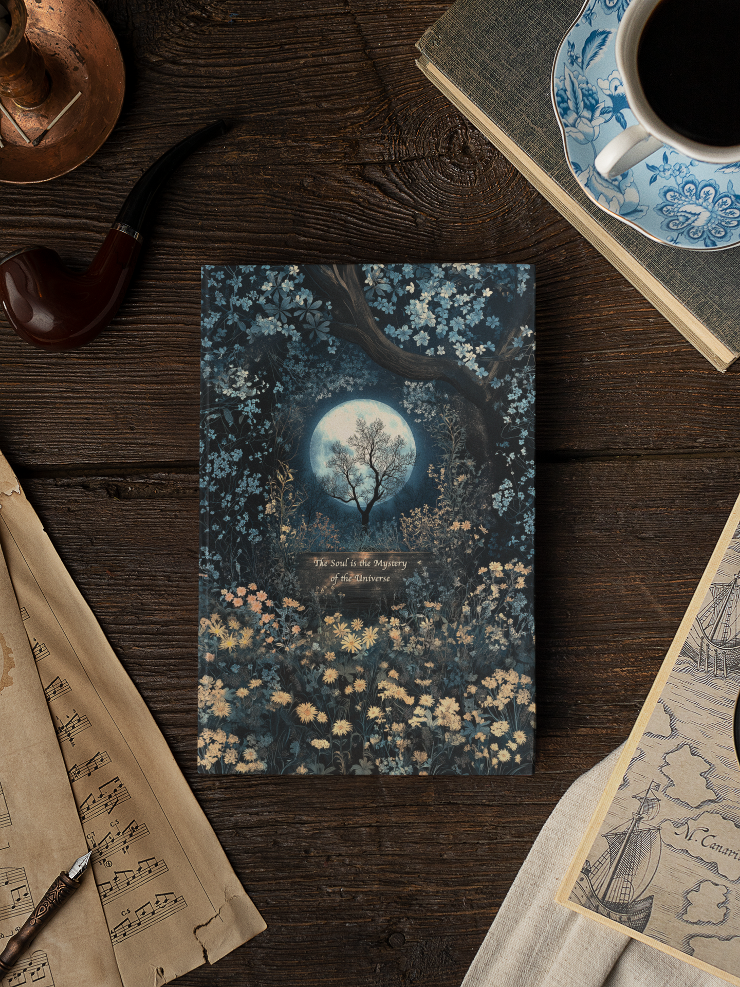 The Soul's Mystery Hardcover Journal Matte – Full-Bloom Design Hardcover Journal, The Soul is the Mestery of the Universe product thumbnail image The Soul's Mystery Hardcover Journal Matte – Full-Bloom Design Hardcover Journal, The Soul is the Mestery of the Universe product thumbnail image