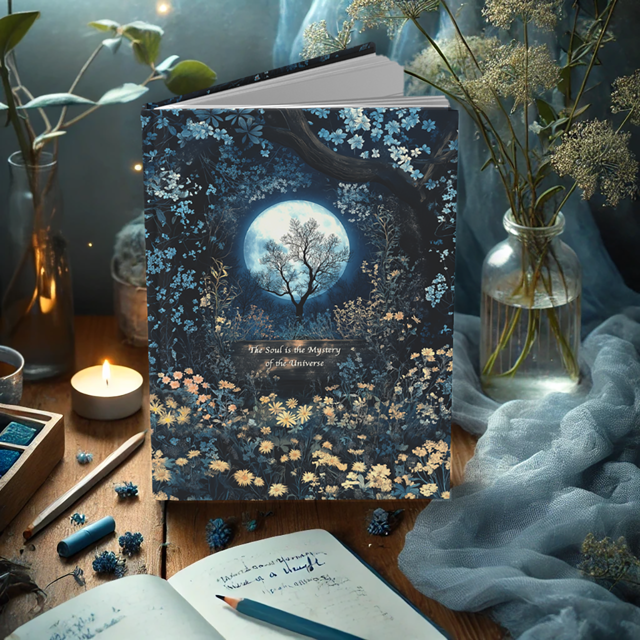 The Soul's Mystery Hardcover Journal Matte – Full-Bloom Design Hardcover Journal, The Soul is the Mestery of the Universe product thumbnail image The Soul's Mystery Hardcover Journal Matte – Full-Bloom Design Hardcover Journal, The Soul is the Mestery of the Universe product thumbnail image