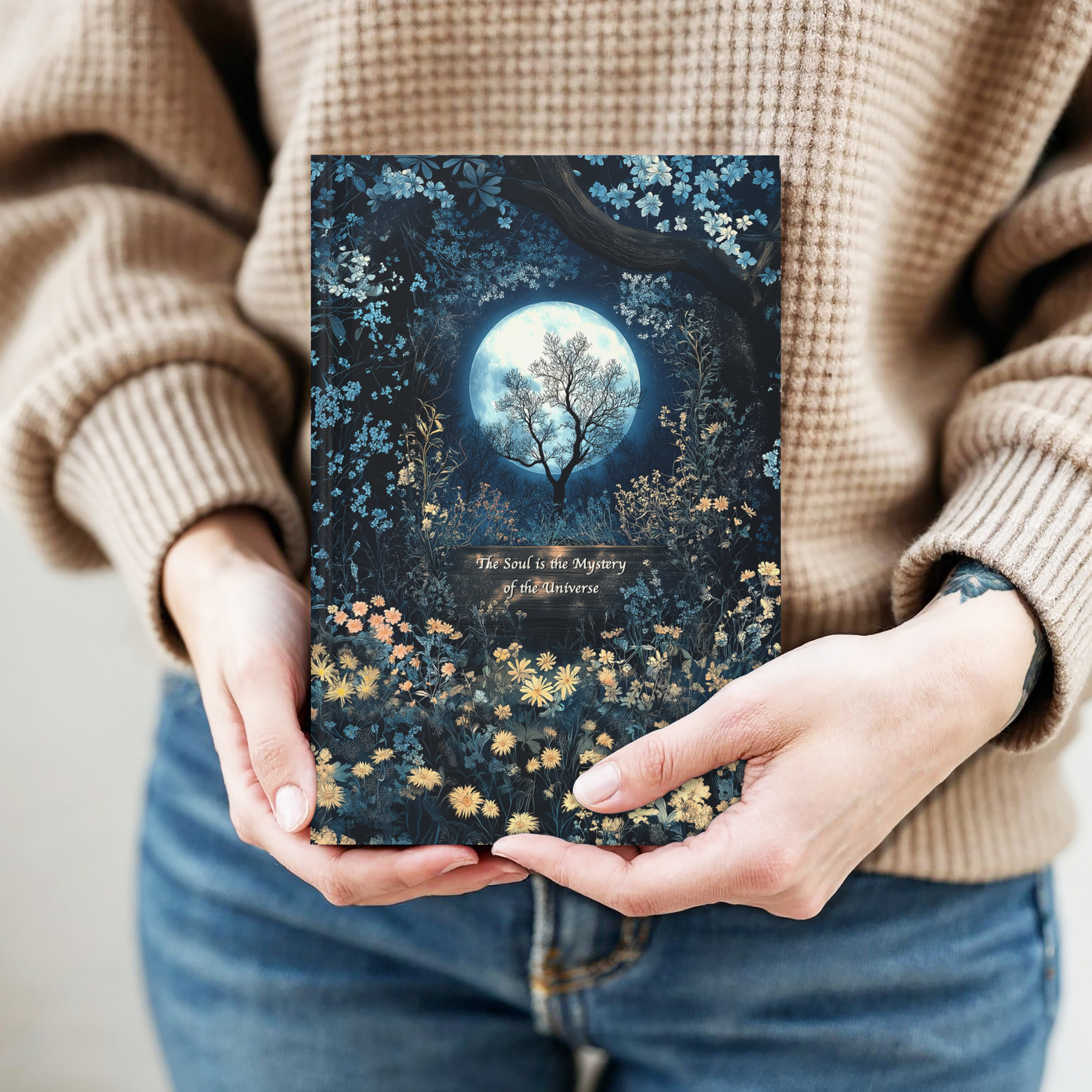 The Soul's Mystery Hardcover Journal Matte – Full-Bloom Design Hardcover Journal, The Soul is the Mestery of the Universe The Soul's Mystery Hardcover Journal Matte – Full-Bloom Design Hardcover Journal, The Soul is the Mestery of the Universe