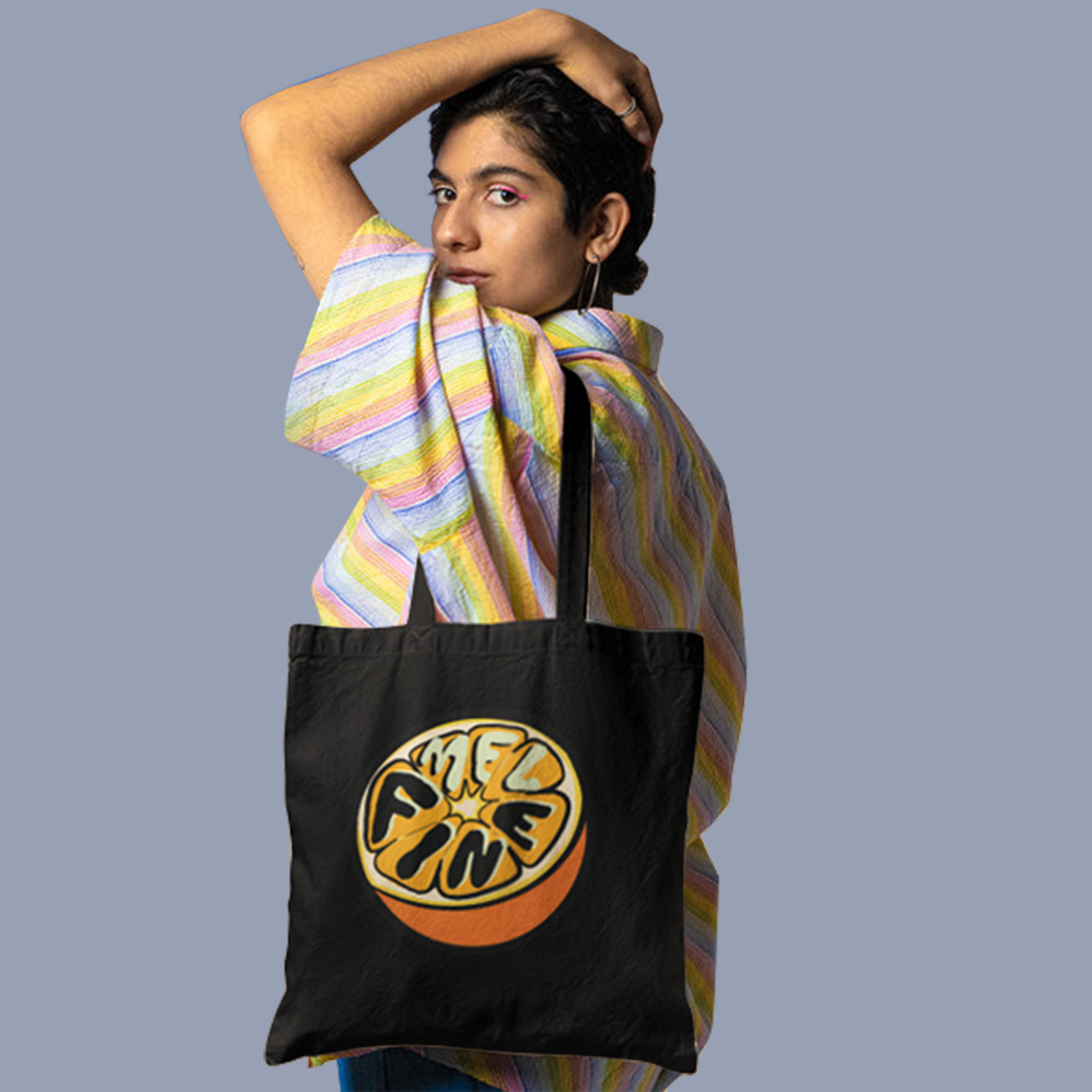 Cotton Canvas Tote Bag - Mel Fine Black product thumbnail image Cotton Canvas Tote Bag - Mel Fine Black product thumbnail image