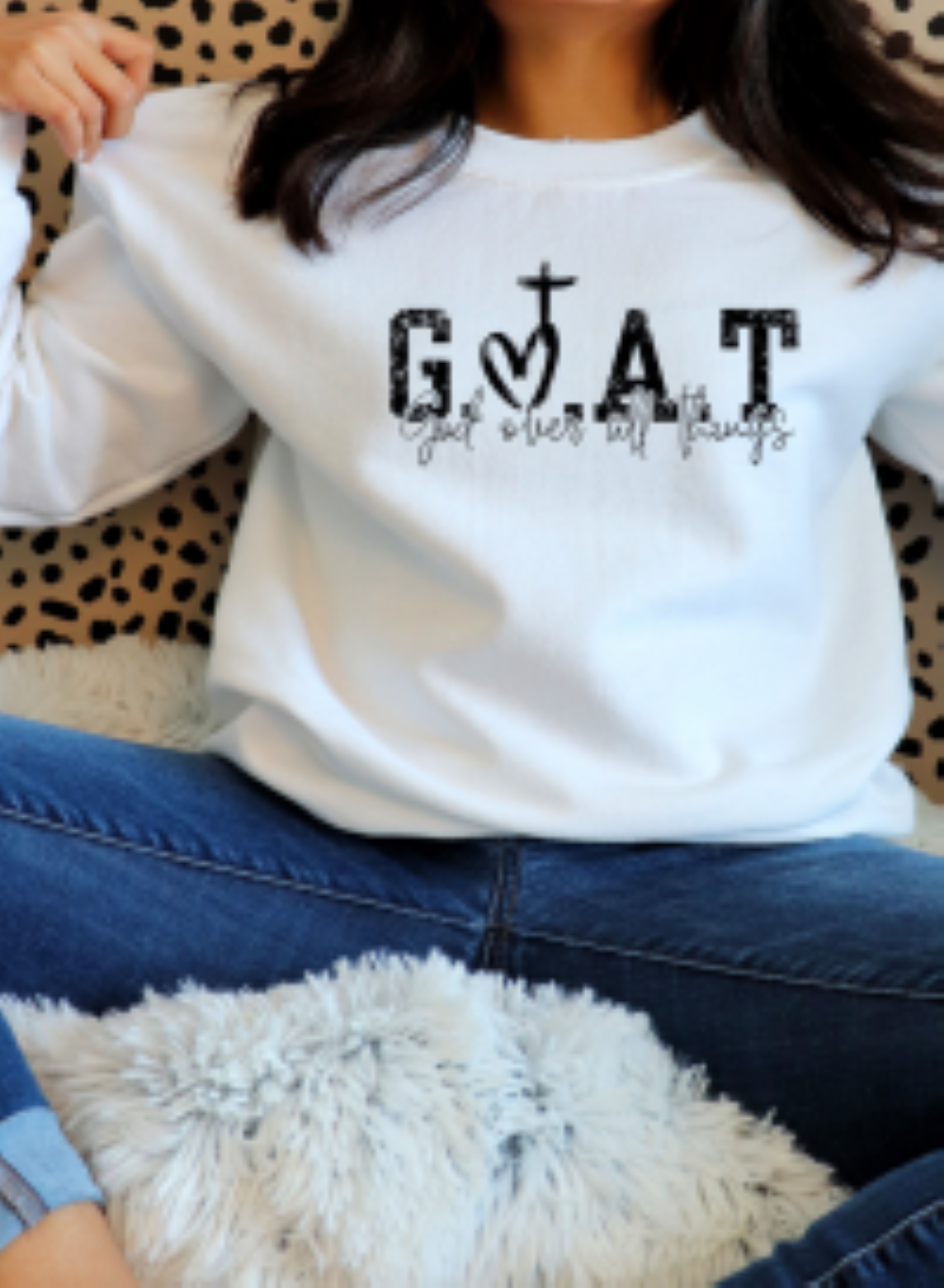 God Over All Things - Unisex Heavy Blend Crewneck Sweatshirt product thumbnail image