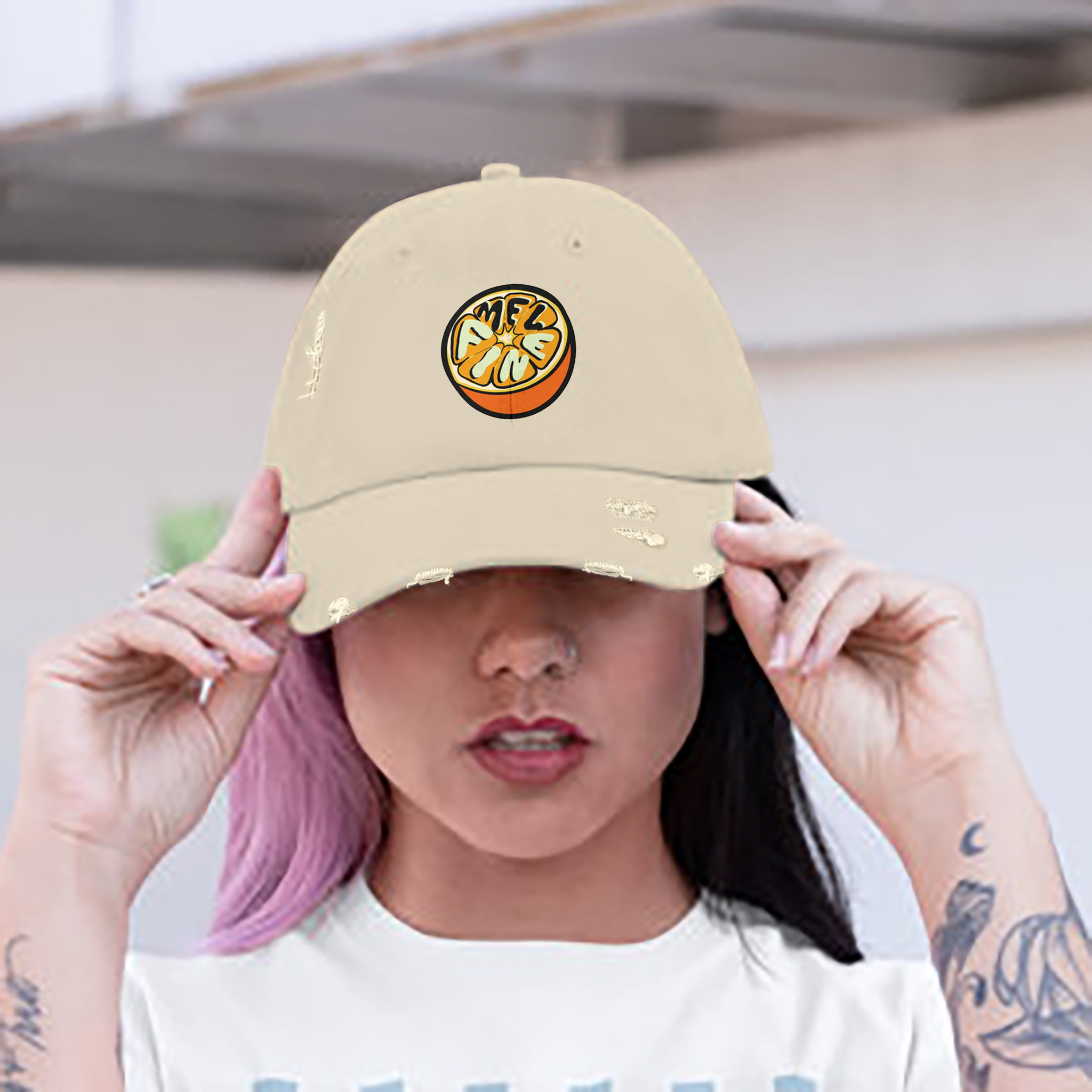 Mel Fine Distressed Cap product thumbnail image Mel Fine Distressed Cap product thumbnail image