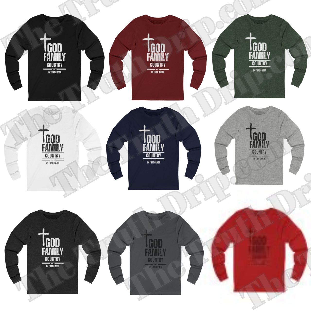 God Family Country Long Sleeve Tee product thumbnail image God Family Country Long Sleeve Tee product thumbnail image