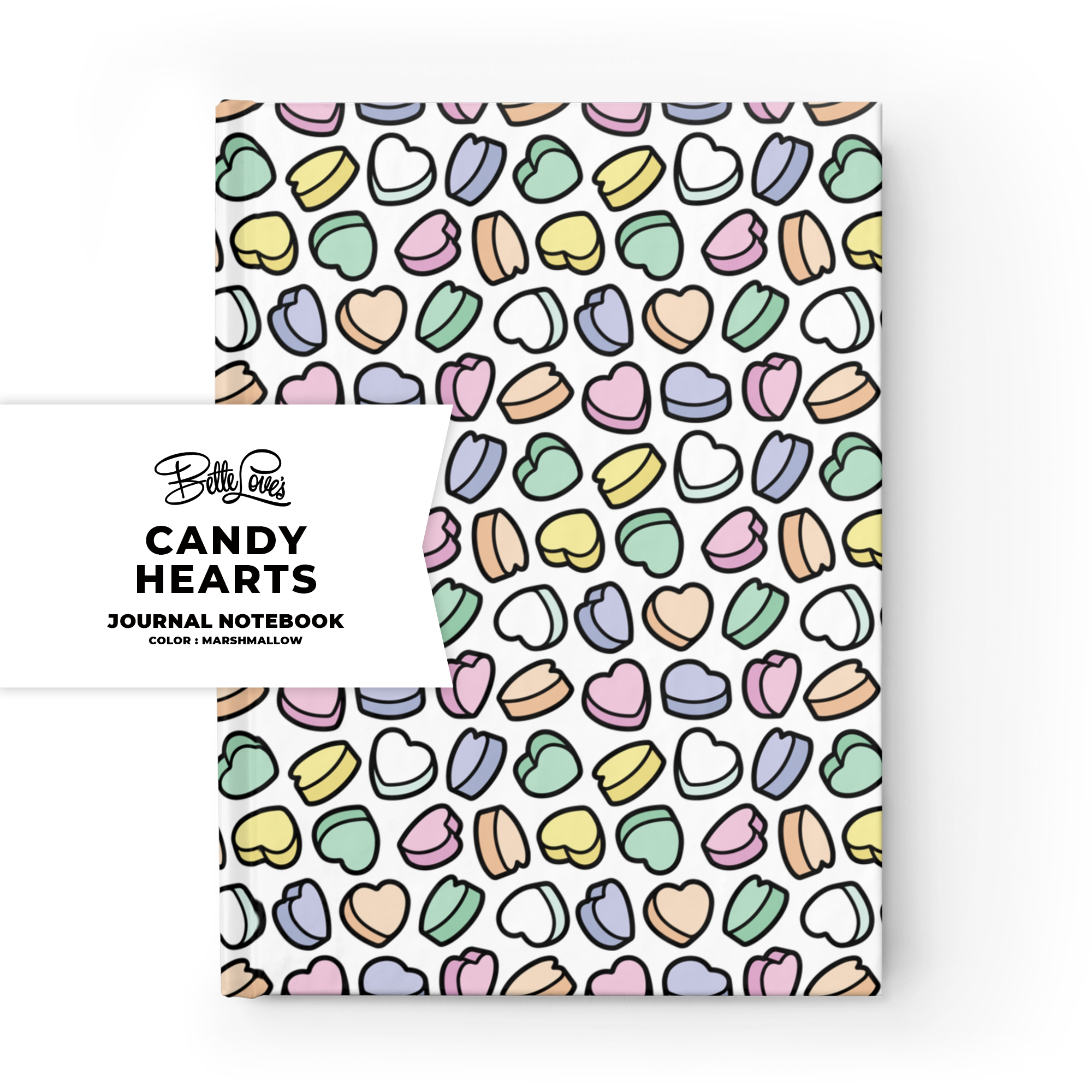 Candy Hearts Journal Notebook in Marshmallow product thumbnail image Candy Hearts Journal Notebook in Marshmallow product thumbnail image