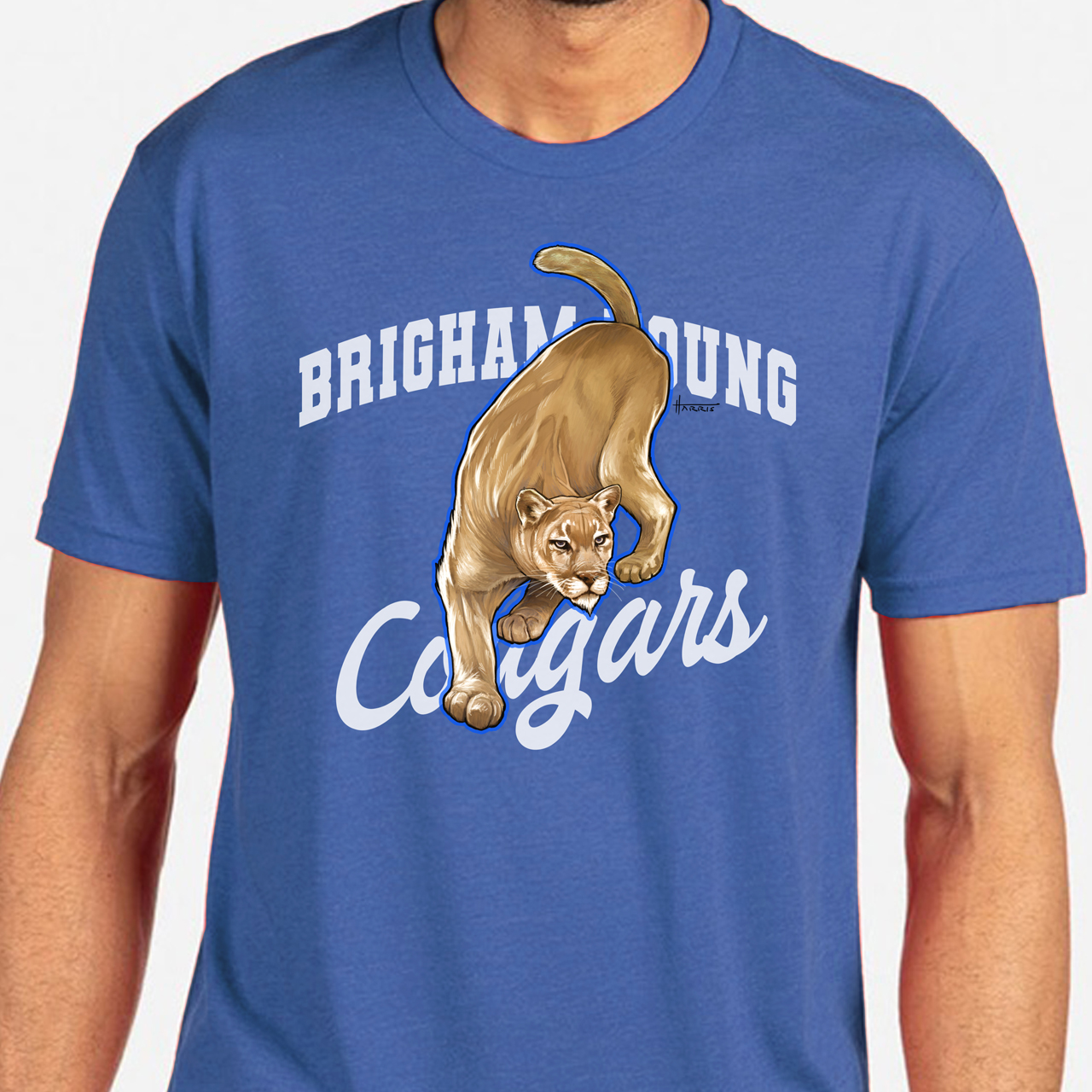 BYU Cougars Unisex Tri-Blend Crew Tee BYU Cougars Unisex Tri-Blend Crew Tee
