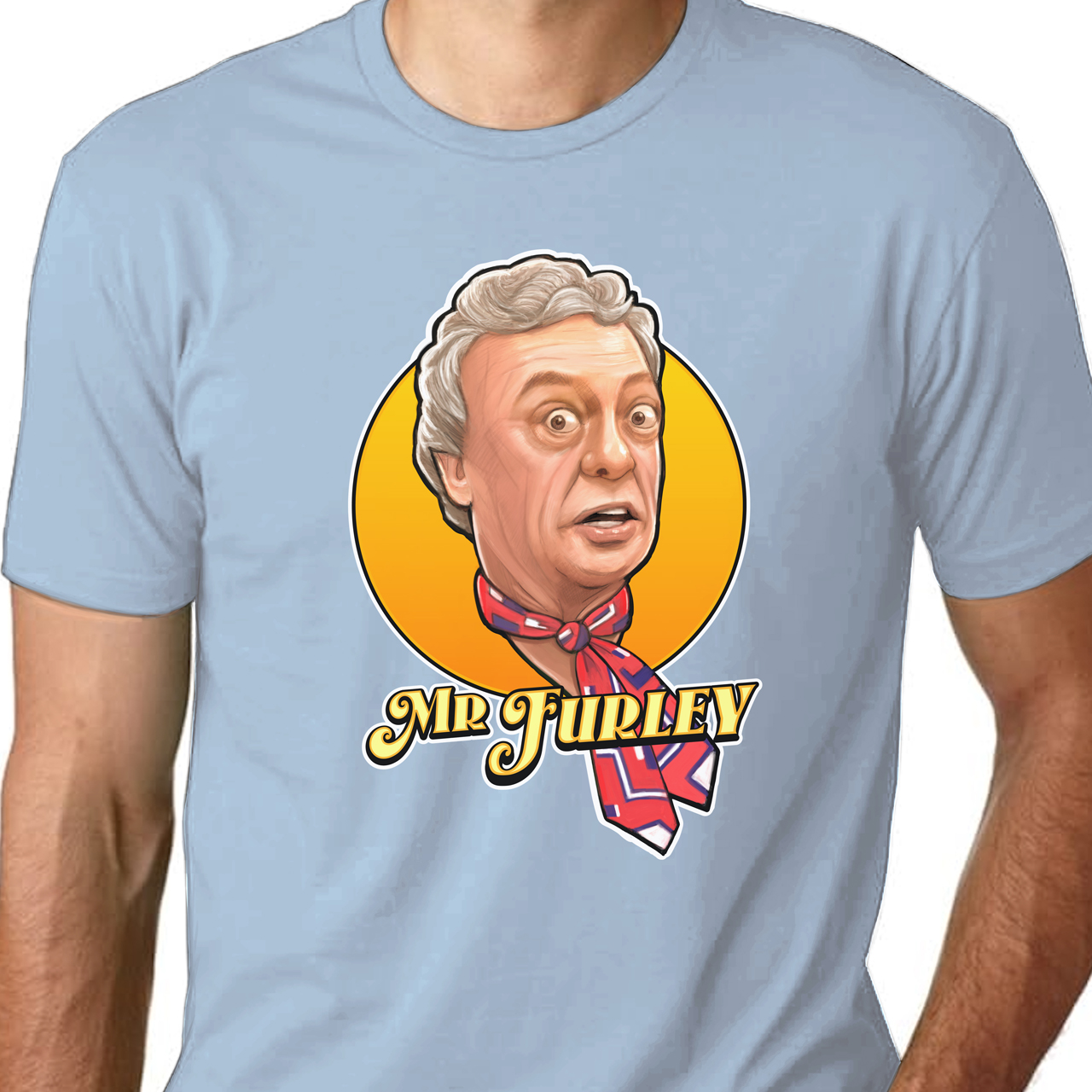 Three's Company Mr Furley Unisex Cotton Crew Tee product thumbnail image Three's Company Mr Furley Unisex Cotton Crew Tee product thumbnail image