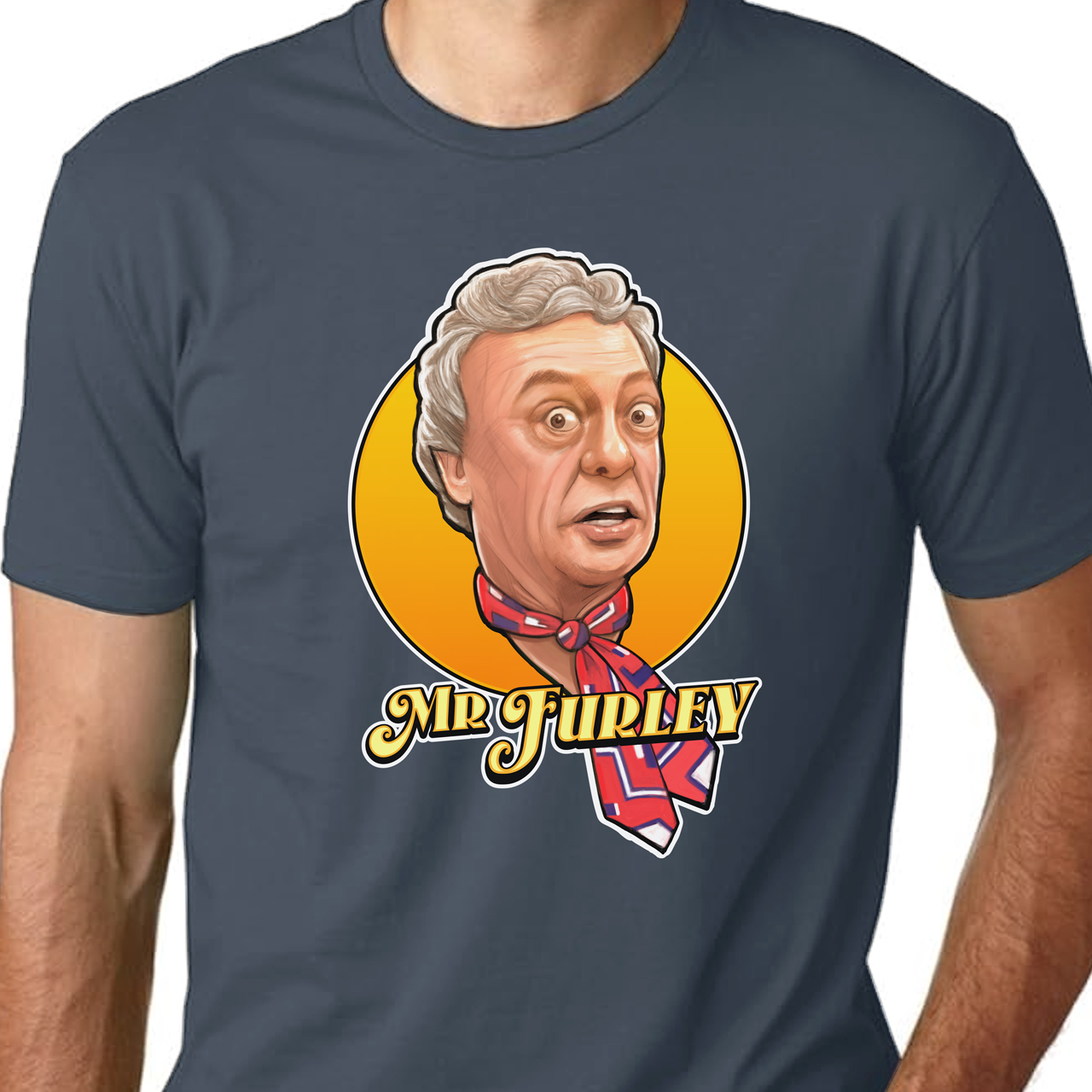 Three's Company Mr Furley Unisex Cotton Crew Tee Three's Company Mr Furley Unisex Cotton Crew Tee