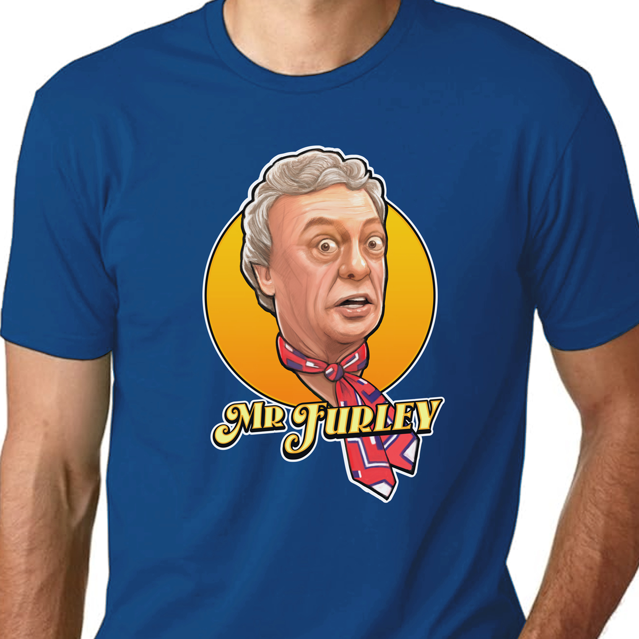 Three's Company Mr Furley Unisex Cotton Crew Tee product thumbnail image Three's Company Mr Furley Unisex Cotton Crew Tee product thumbnail image