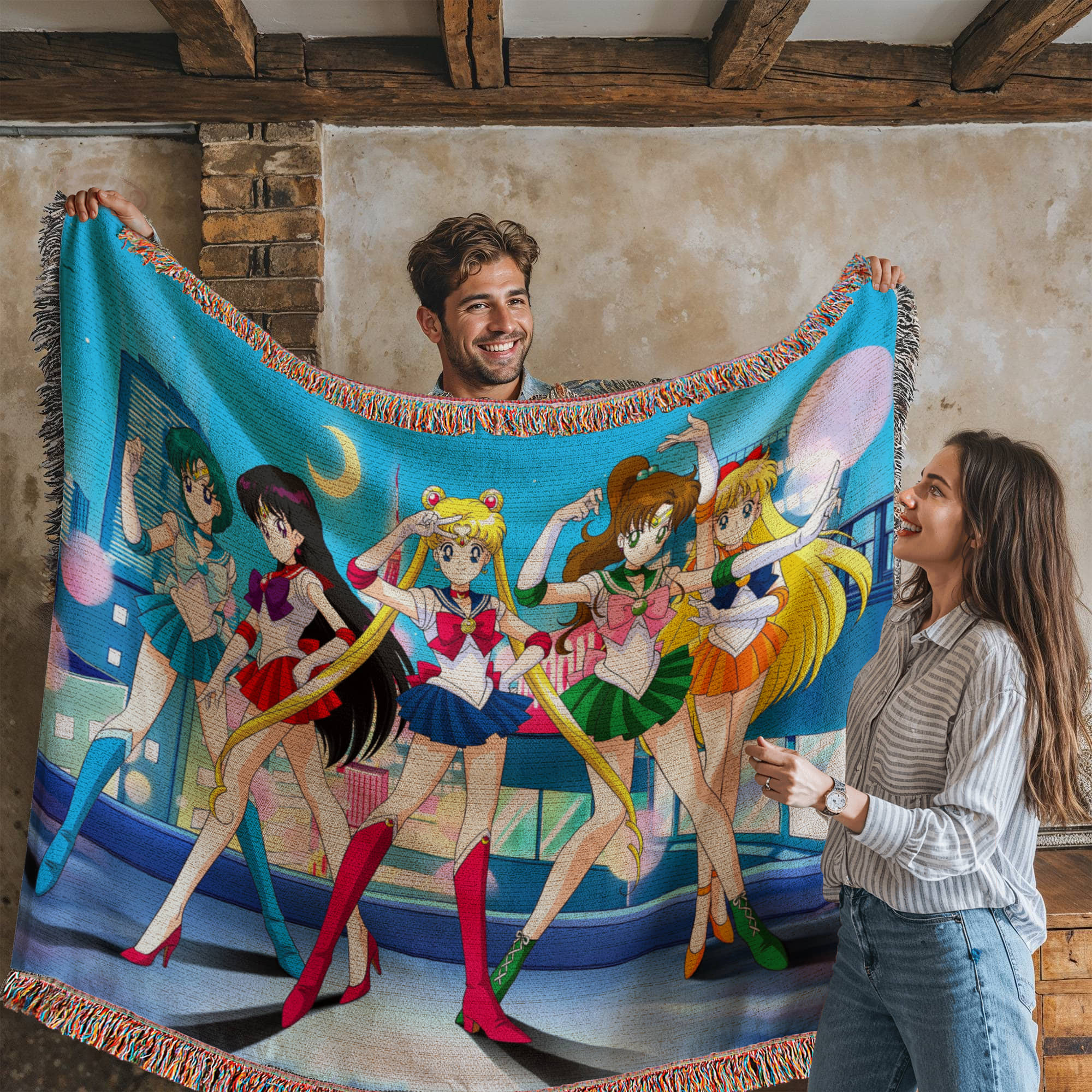 Sailor Moon Group Woven Blanket Sailor Moon Group Woven Blanket