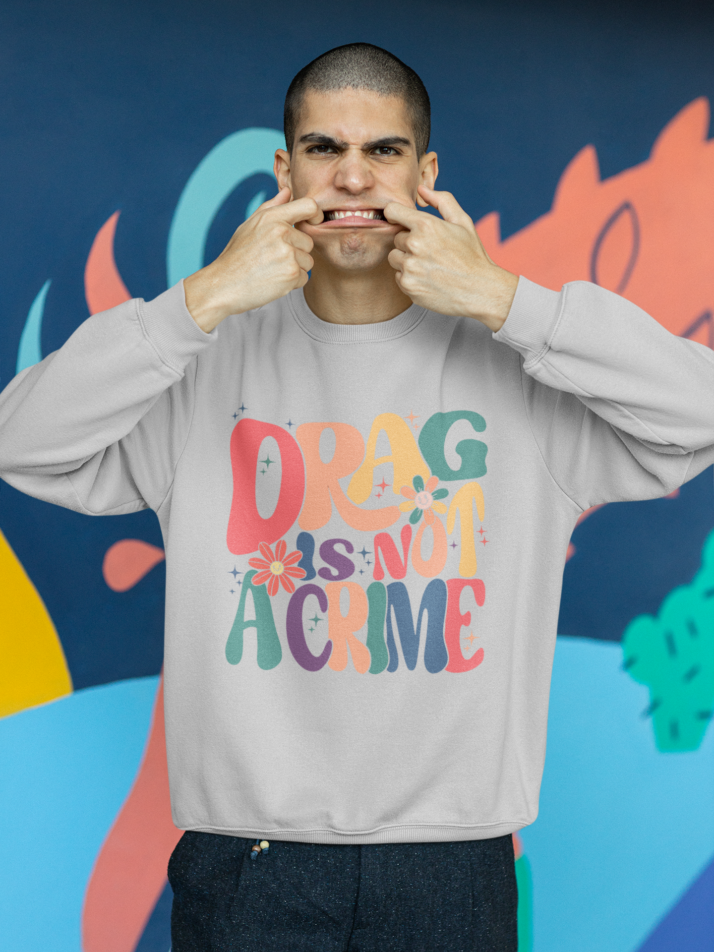 Drag is Not a Crime Crewneck Sweatshirt product thumbnail image Drag is Not a Crime Crewneck Sweatshirt product thumbnail image