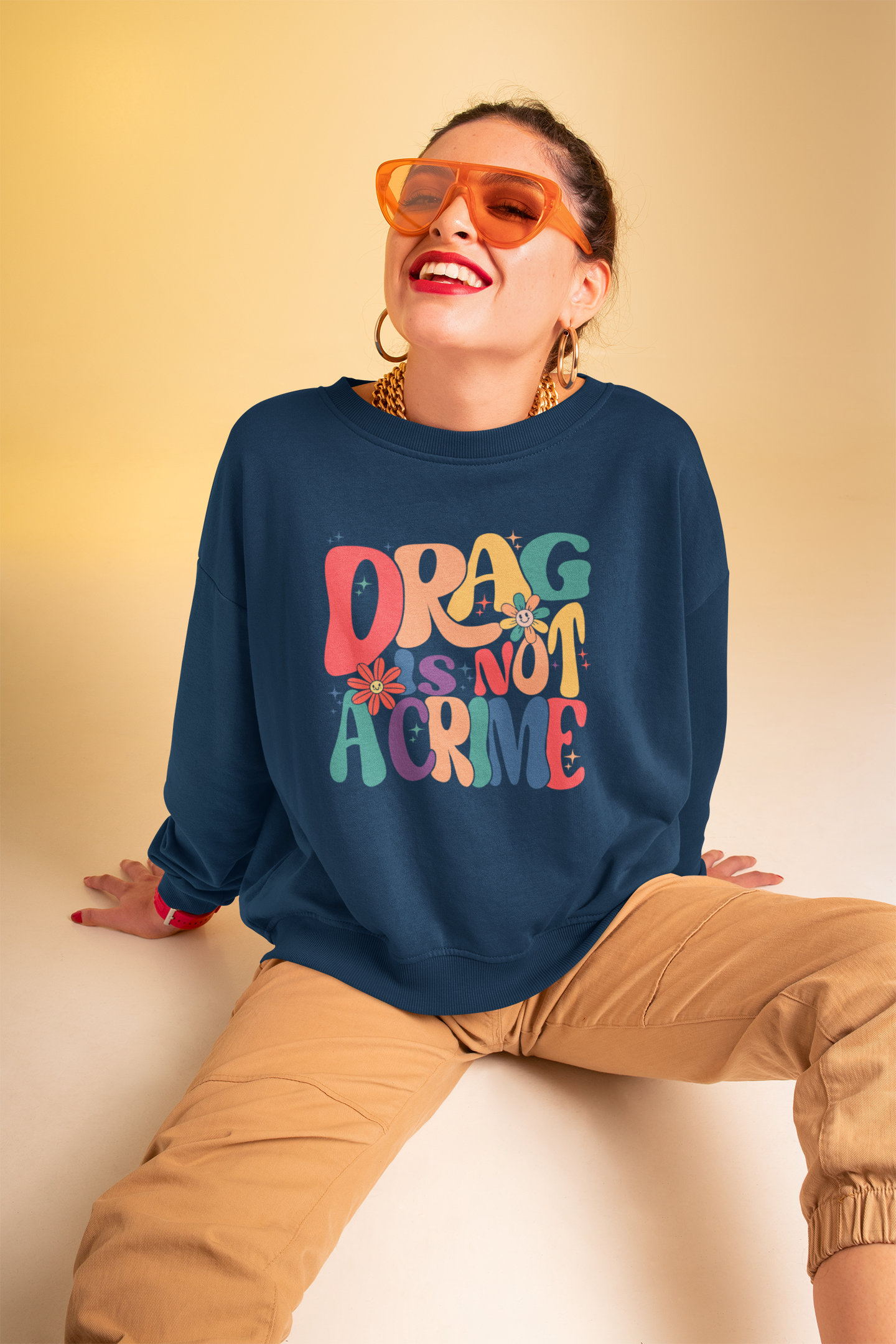 Drag is Not a Crime Crewneck Sweatshirt product thumbnail image Drag is Not a Crime Crewneck Sweatshirt product thumbnail image