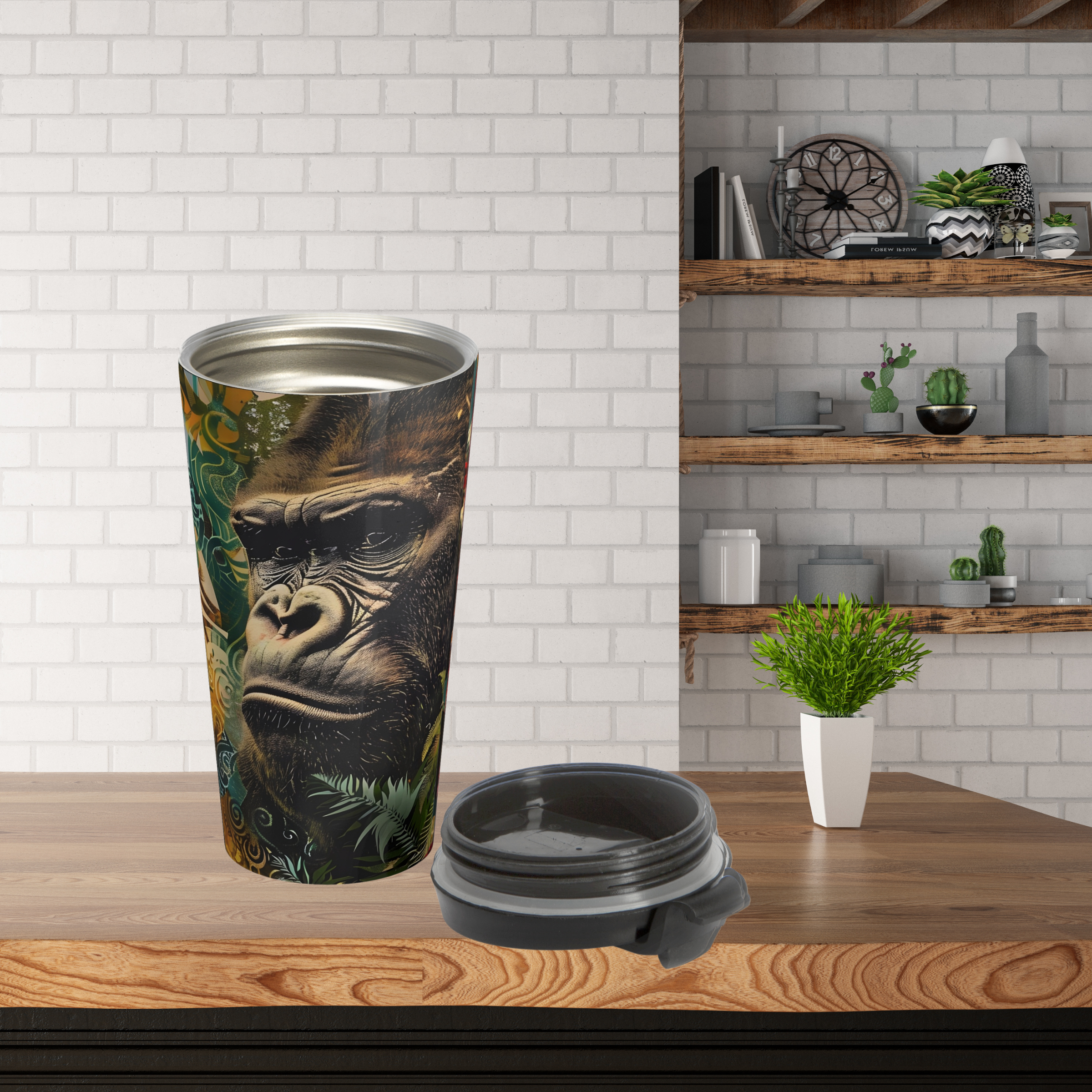 King Kong in Jungle Stained Steel Mug King Kong in Jungle Stained Steel Mug