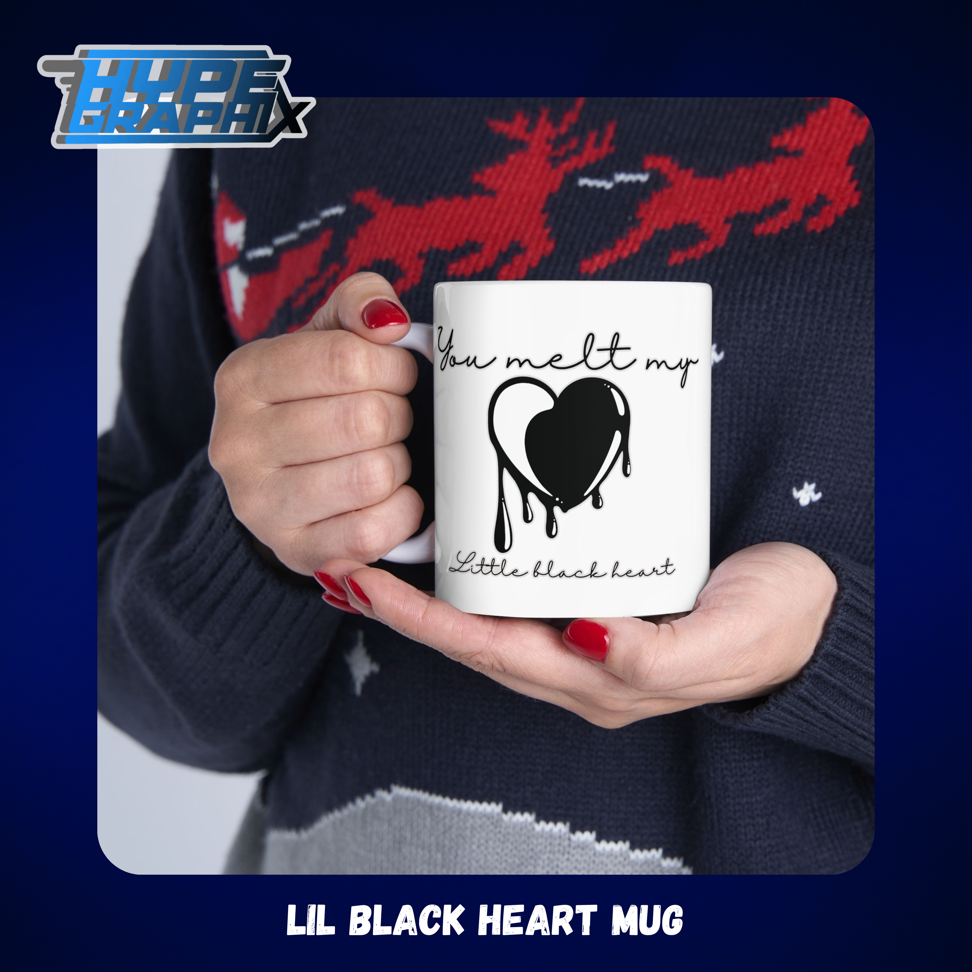 Lil Black Heart Ceramic Mug, (11oz, 15oz) product thumbnail image