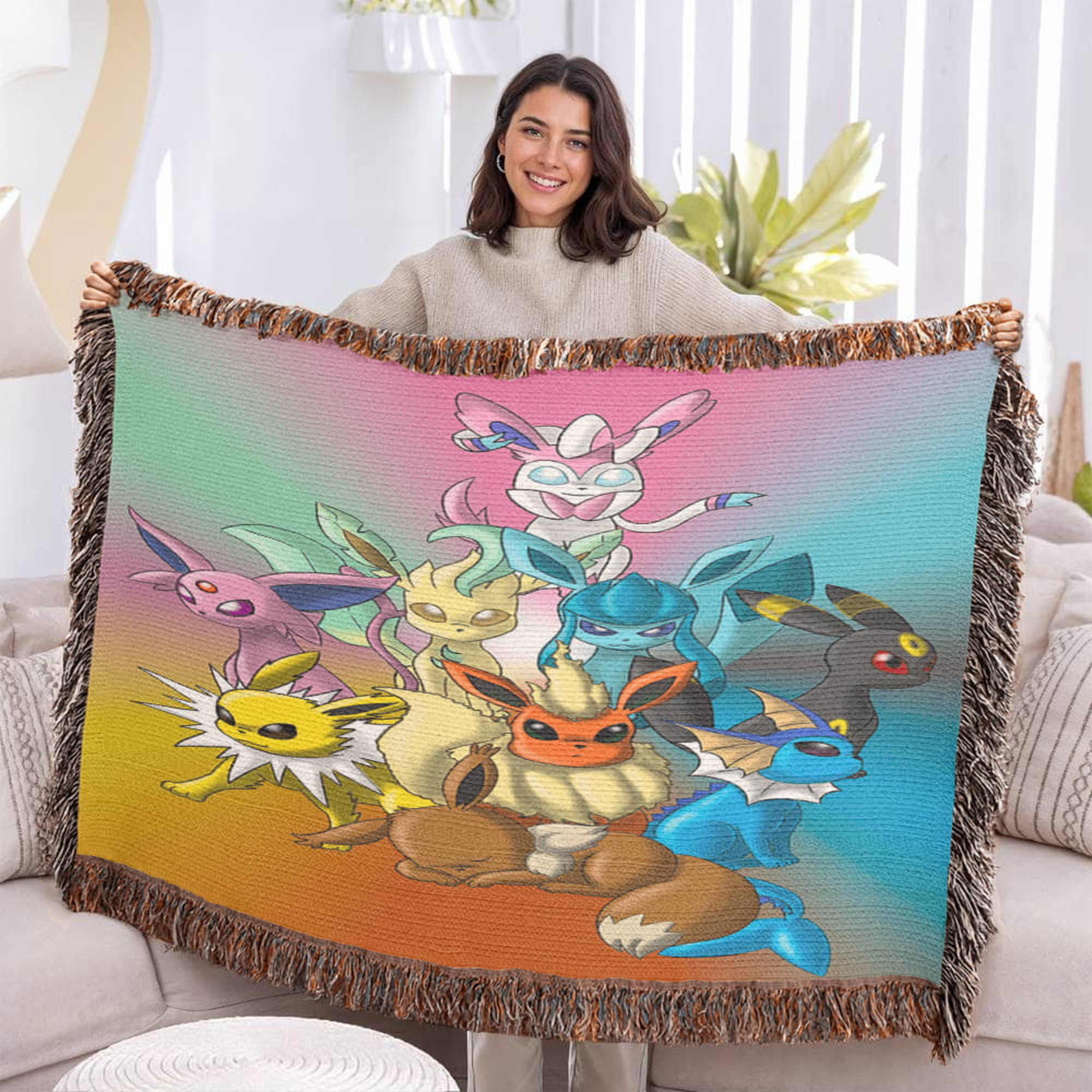 Eeveelutions Woven Tapestry Blanket Eeveelutions Woven Tapestry Blanket