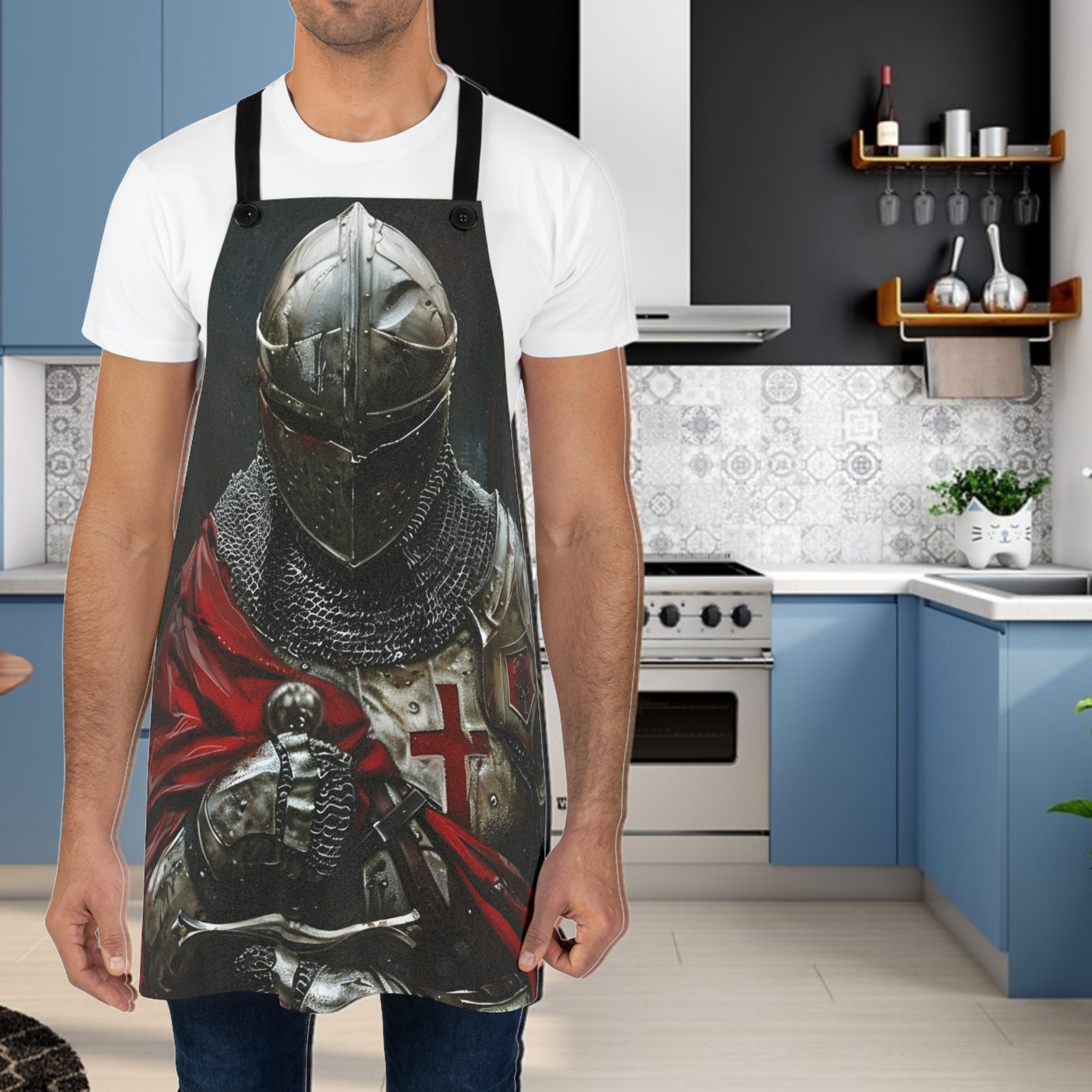 Templar Knight With Sword Apron (AOP) Templar Knight With Sword Apron (AOP)