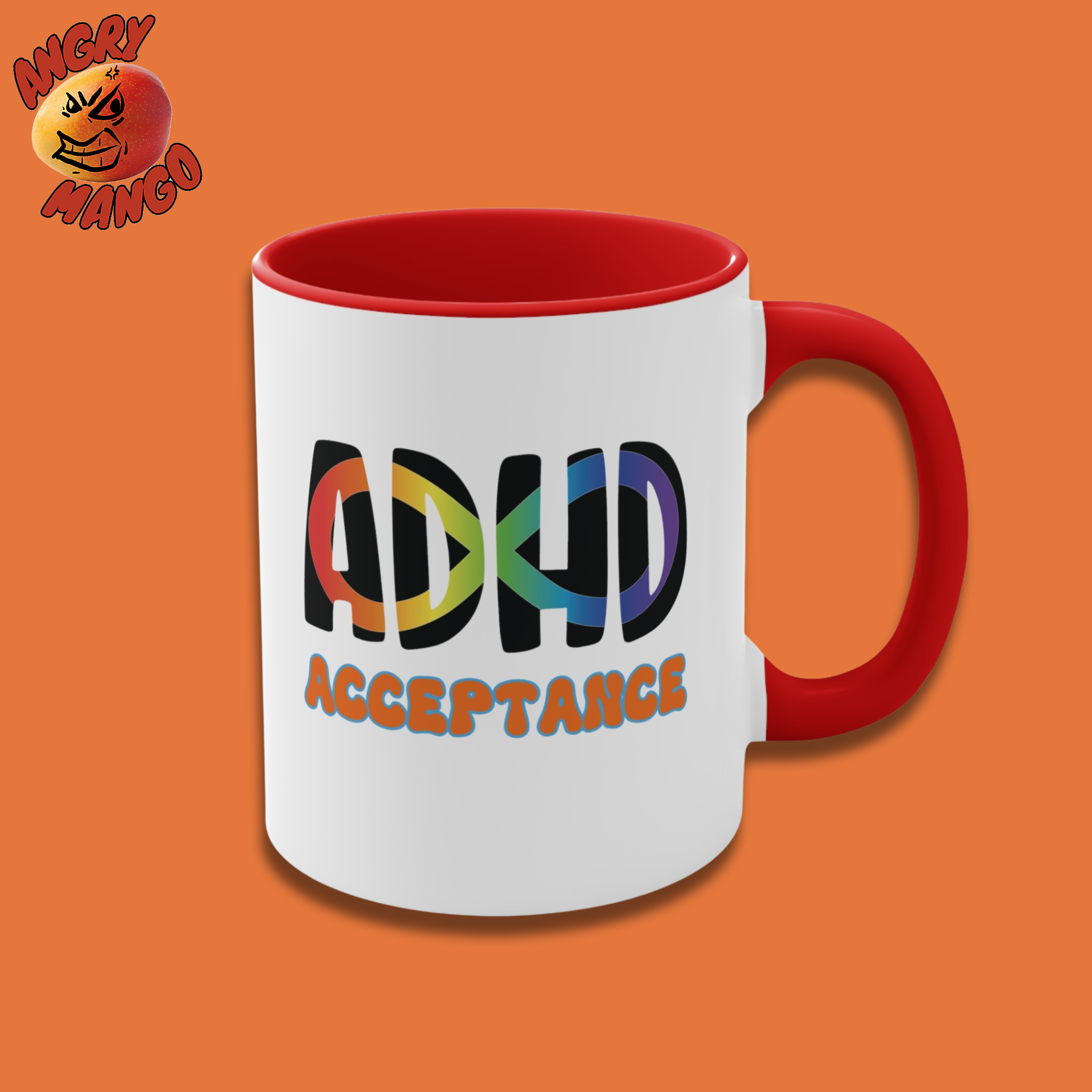 ADHD Acceptance Ceramic Accent Coffee Mug, 11oz, Celebrate Neurodiversity, Neurodivergent Gift ADHD Acceptance Ceramic Accent Coffee Mug, 11oz, Celebrate Neurodiversity, Neurodivergent Gift