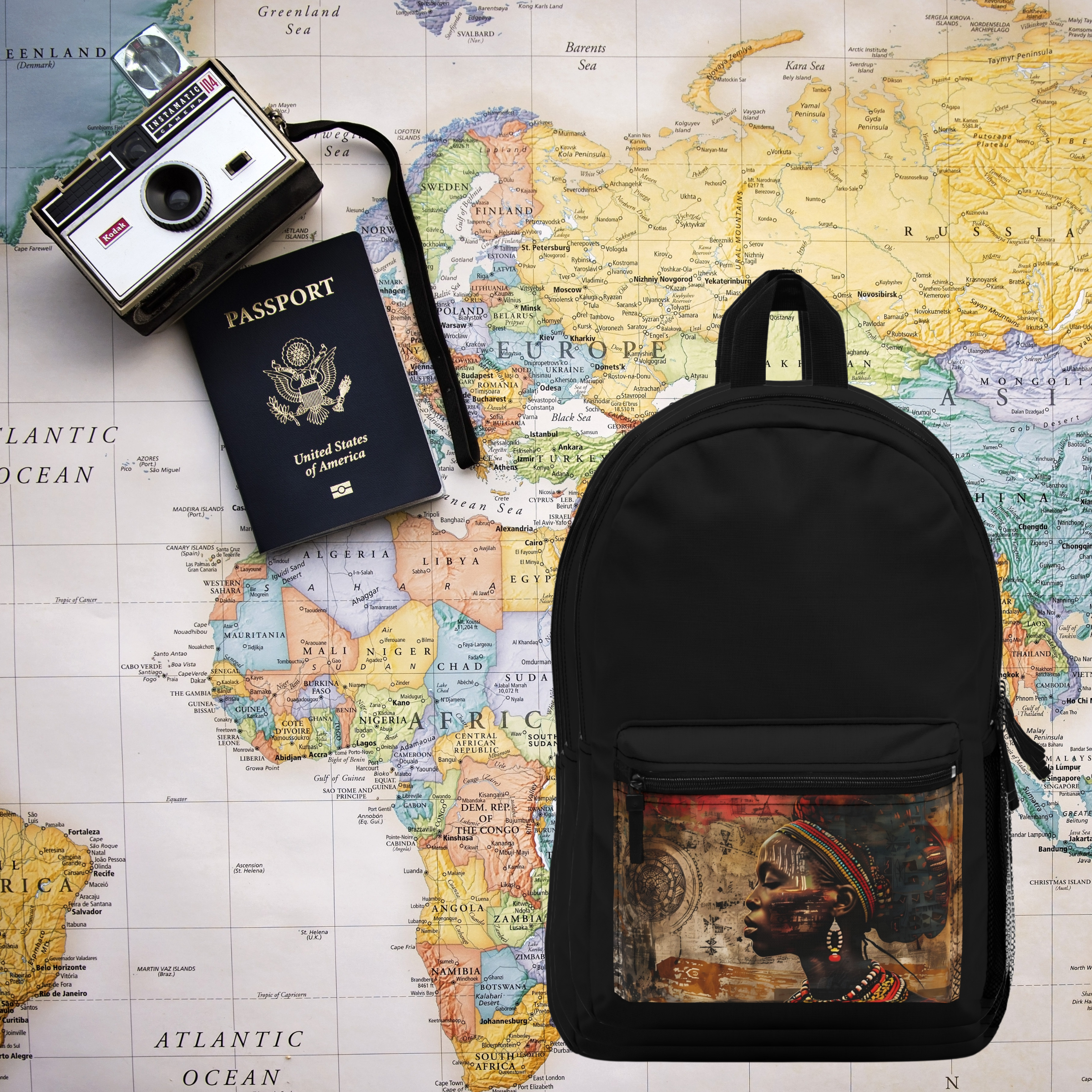 African Princess Collage Backpack product thumbnail image African Princess Collage Backpack product thumbnail image