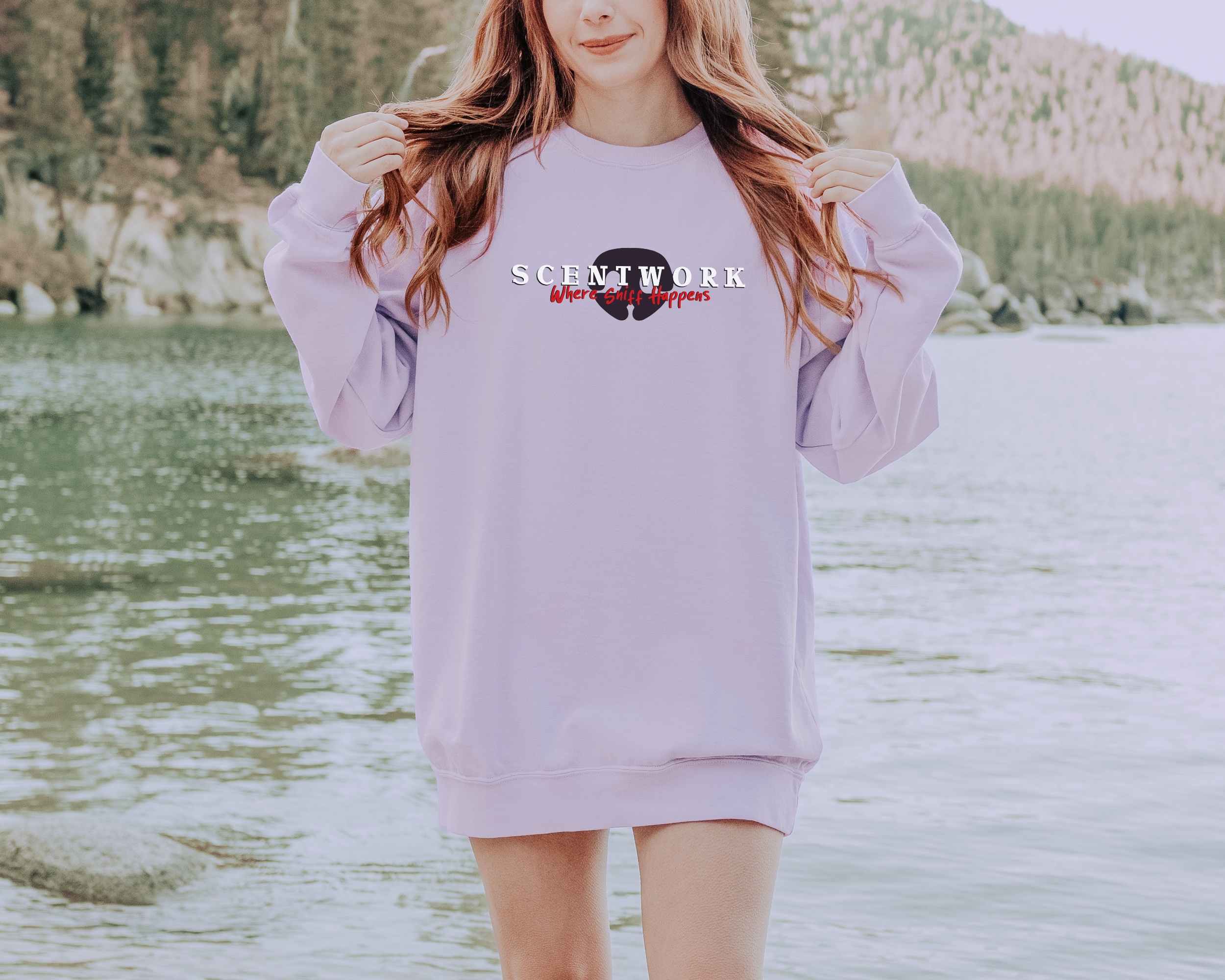 SCENTWORK. Where Sniff Happens SWEATSHIRT product thumbnail image SCENTWORK. Where Sniff Happens SWEATSHIRT product thumbnail image