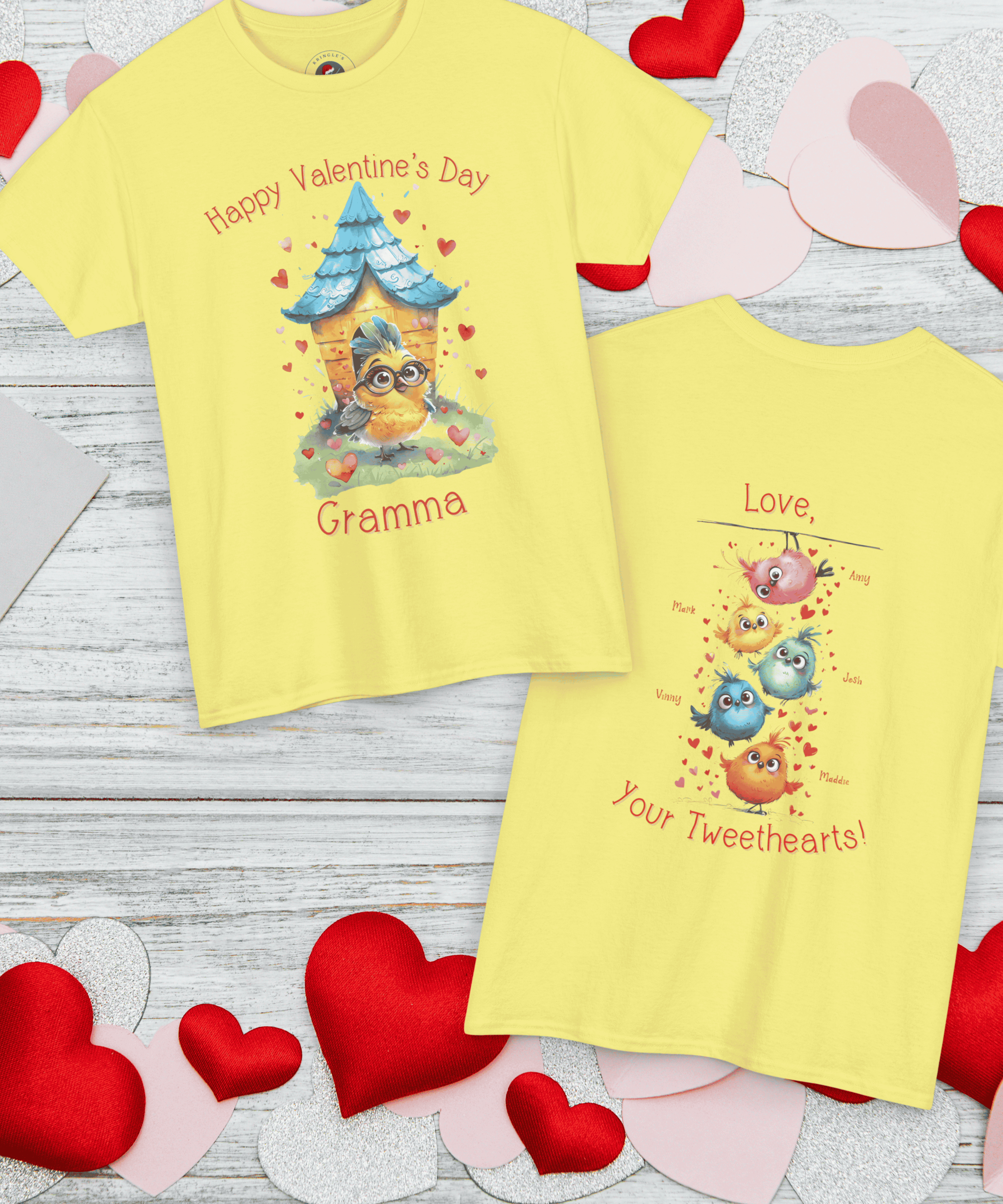 Custom Valentine’s Day T-Shirt for Grandmothers – Personalized with kids' names "Tweetheart" Design