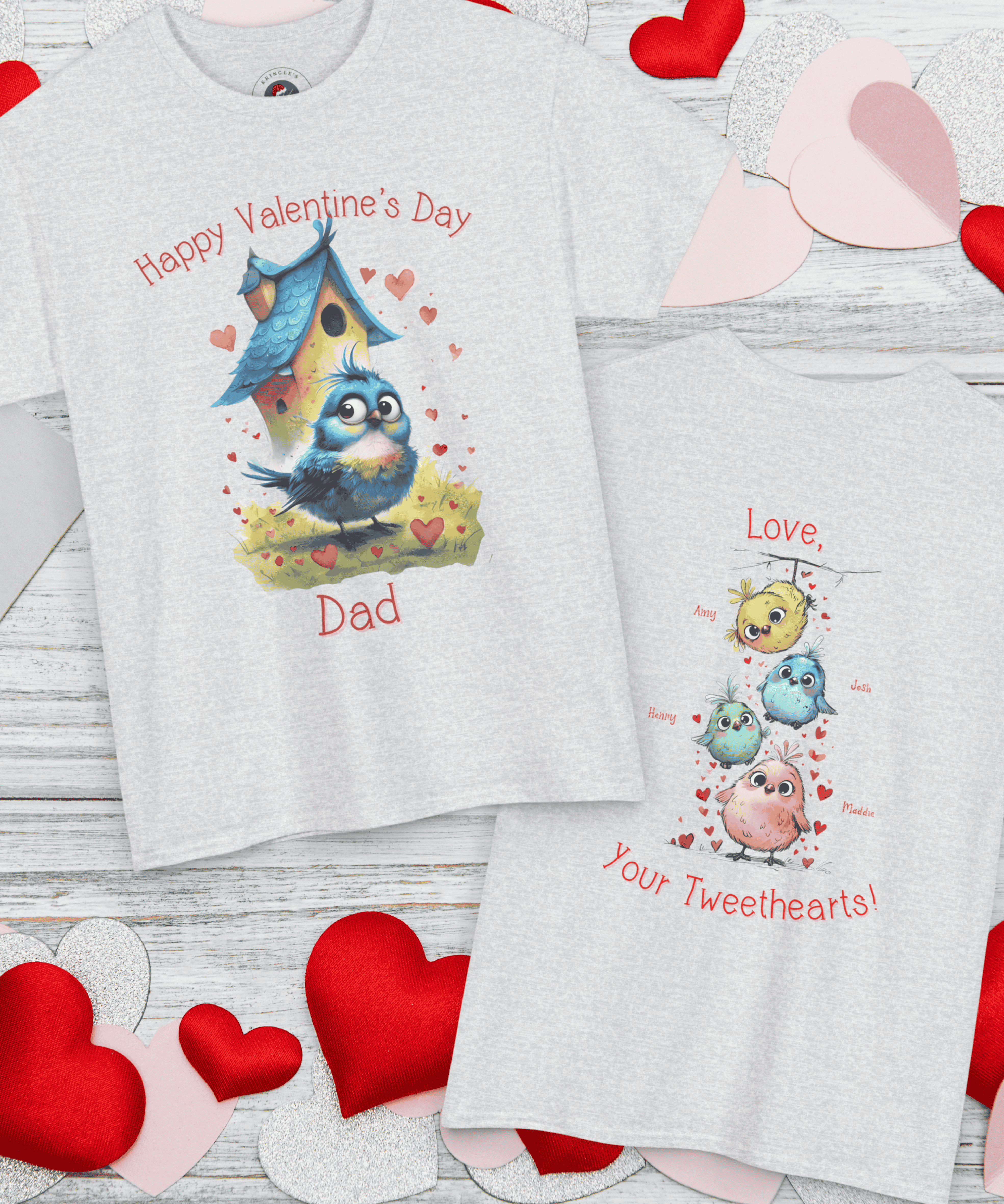 Custom Valentine’s Day T-Shirt for Dads – Personalized with kids' "Tweetheart" Design
