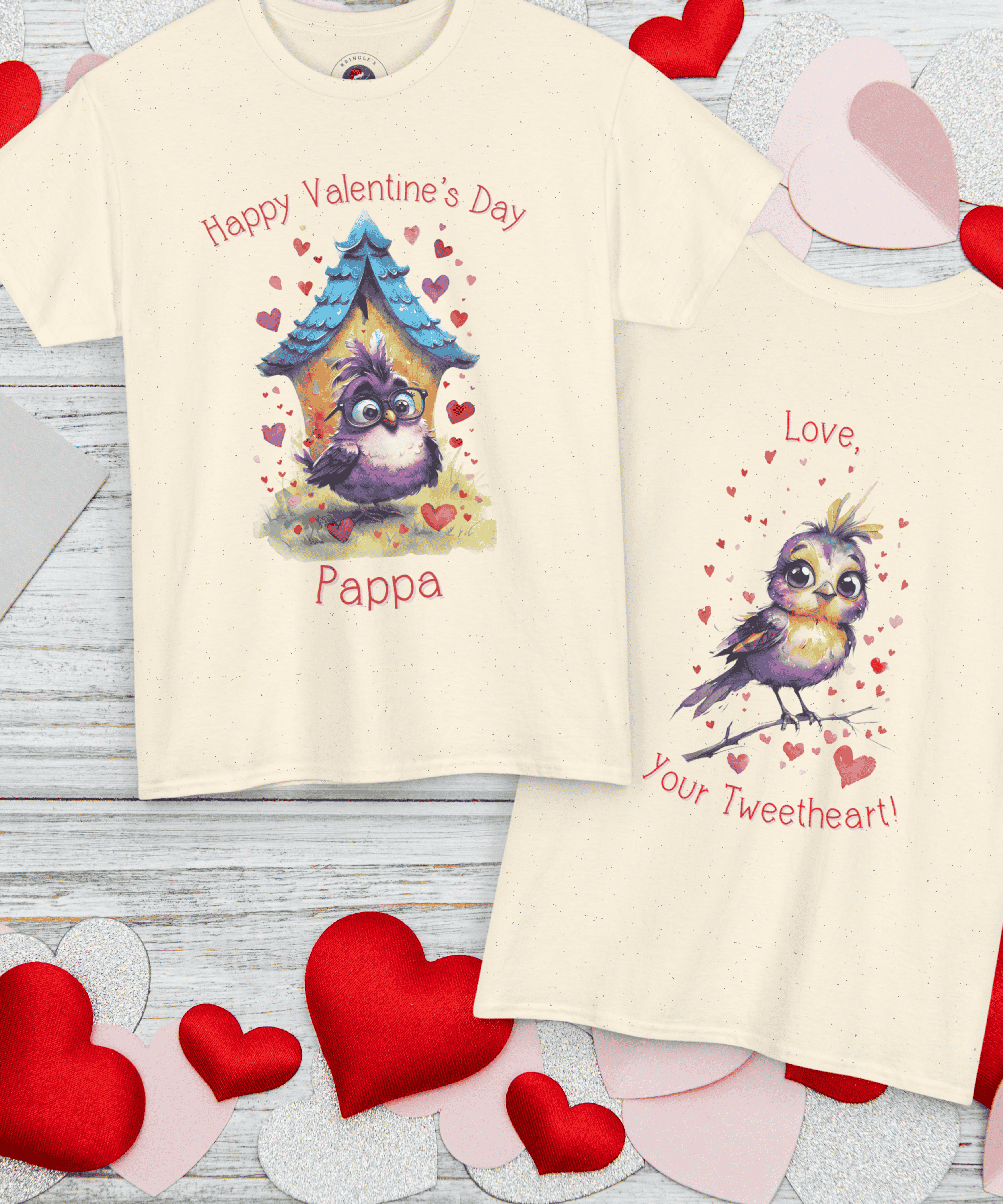 Custom Valentine’s Day T-Shirt for Grandads – Personalized with kids' names"Tweetheart" Design