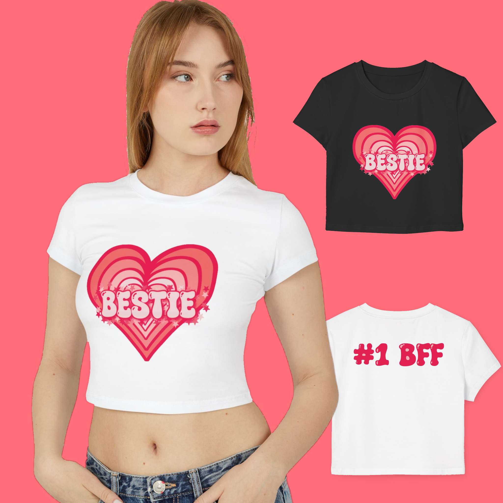 Strawberry Milk Pink Bestie Organic Cotton Baby Tee Strawberry Milk Pink Bestie Organic Cotton Baby Tee