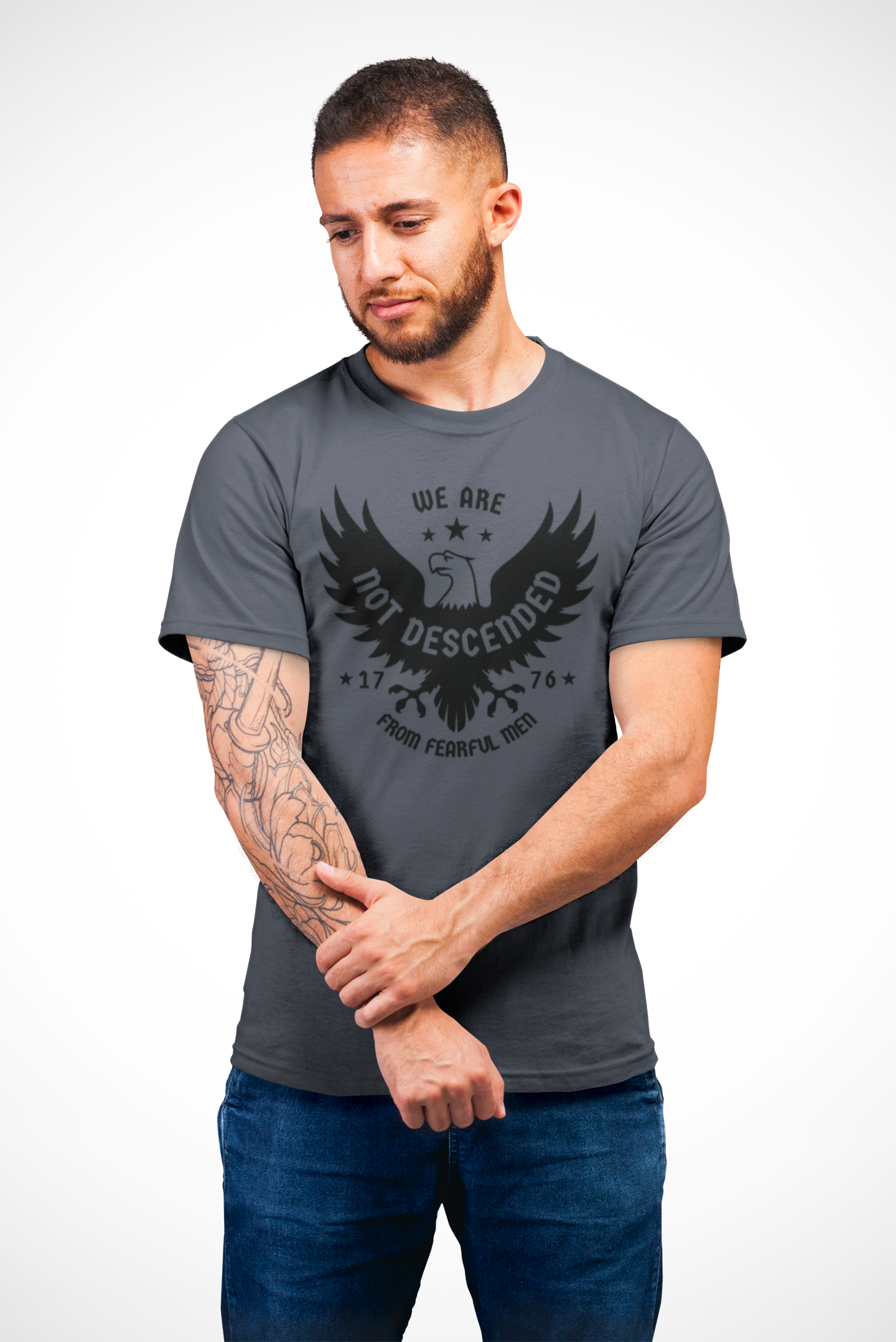 We Are Not Descended from Fearful Men T-shirt, 1776 T-shirt, Patriot T-shirt, Freedom T-Shirt, USA T-shirt, Eagle T-shirt, Eagle Graphic T-shirt, Patriot Gift, Gift for Patriot product thumbnail image We Are Not Descended from Fearful Men T-shirt, 1776 T-shirt, Patriot T-shirt, Freedom T-Shirt, USA T-shirt, Eagle T-shirt, Eagle Graphic T-shirt, Patriot Gift, Gift for Patriot product thumbnail image