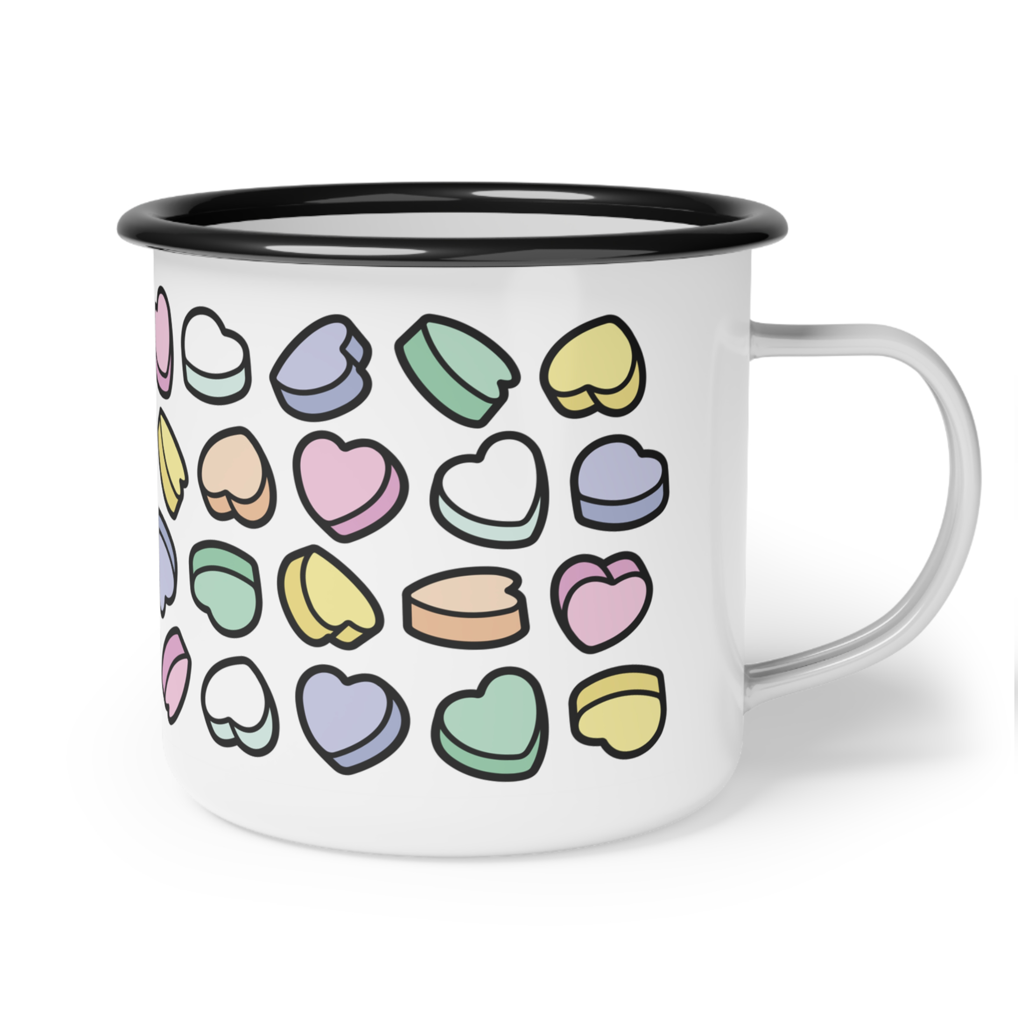 Candy Hearts Enamel Mug product thumbnail image Candy Hearts Enamel Mug product thumbnail image