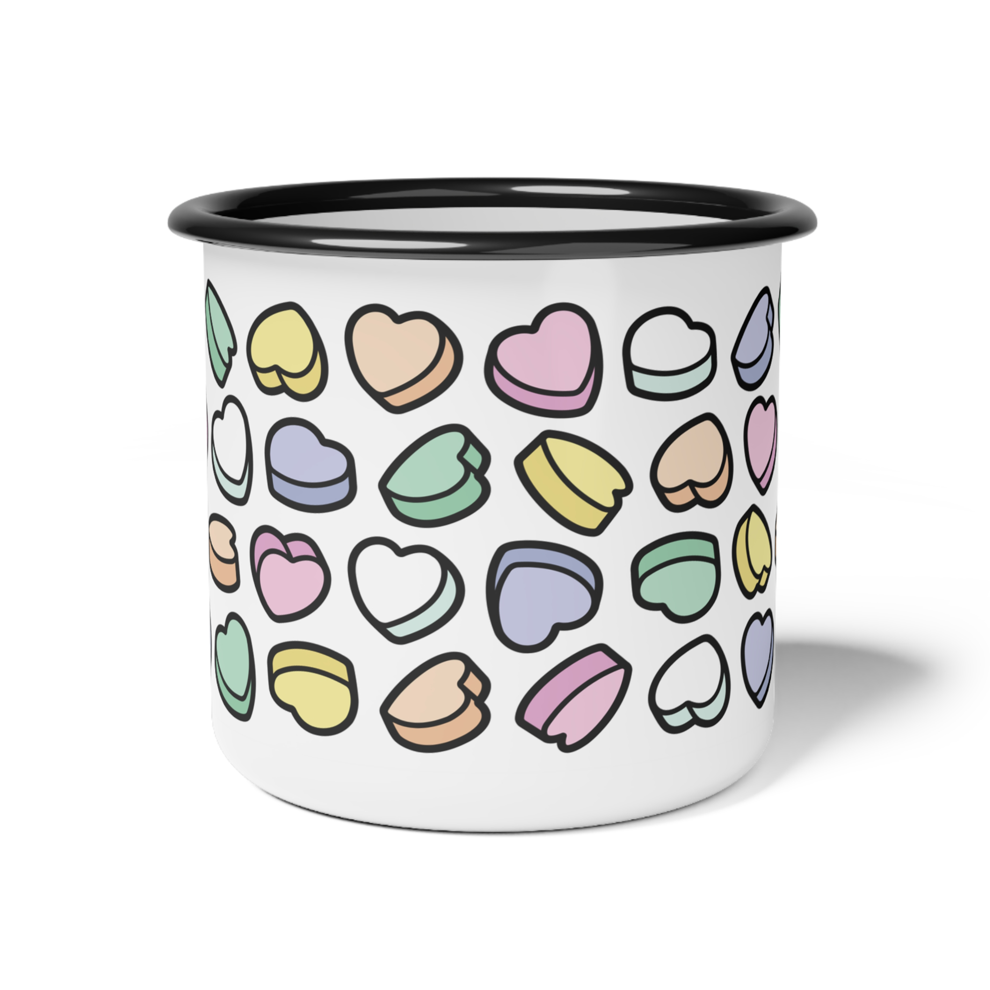 Candy Hearts Enamel Mug product thumbnail image Candy Hearts Enamel Mug product thumbnail image