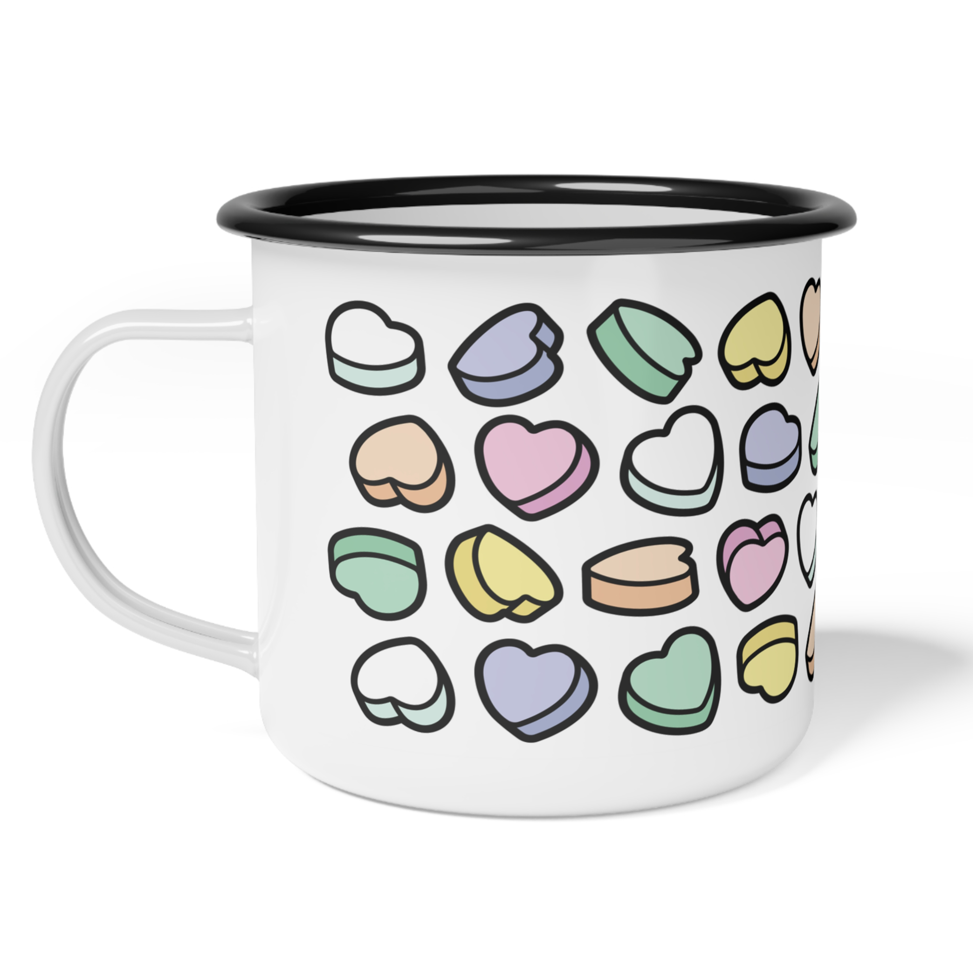 Candy Hearts Enamel Mug product thumbnail image Candy Hearts Enamel Mug product thumbnail image