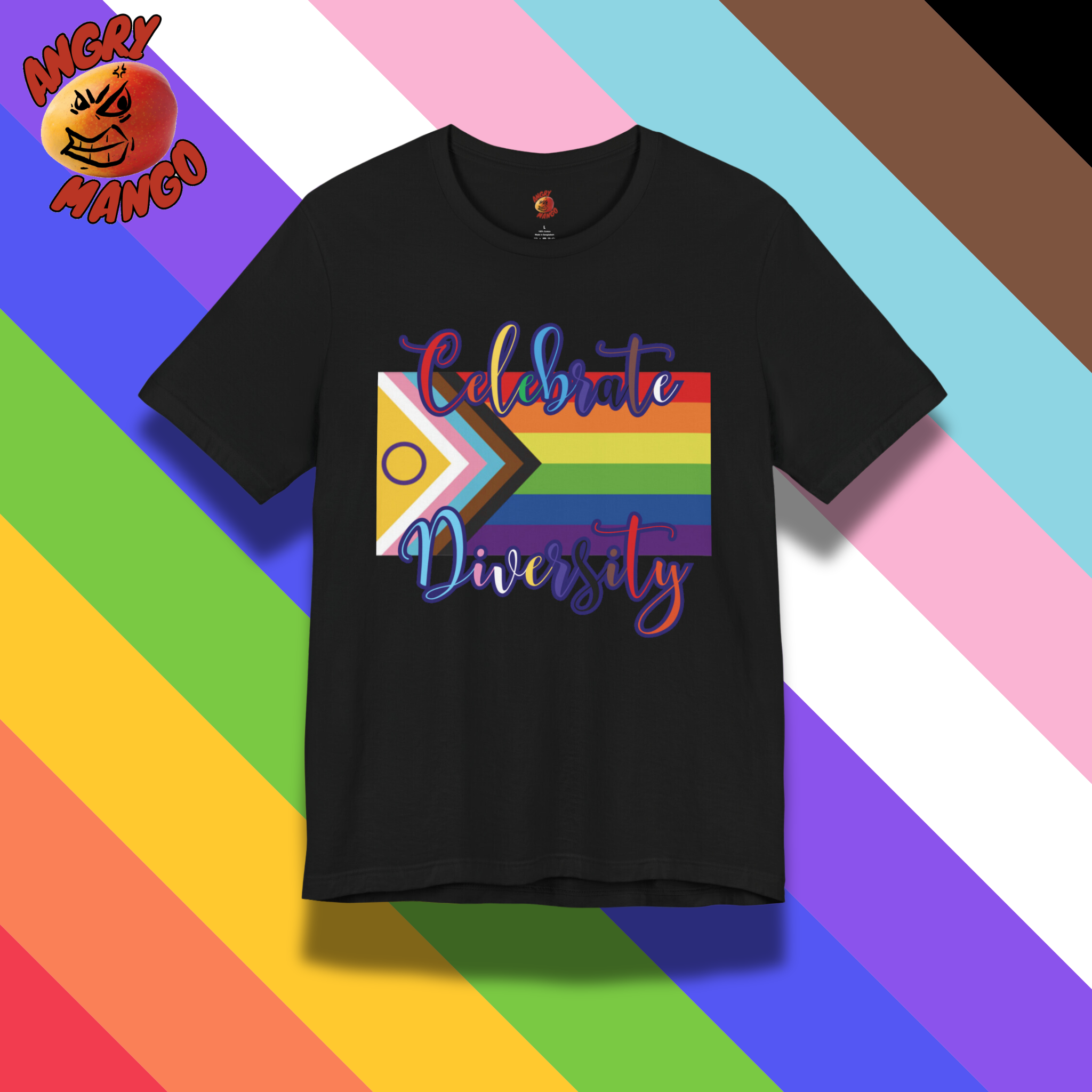 Pride Flag Celebrate Diversity Tee XS-5XL (BWP) Pride Flag Celebrate Diversity Tee XS-5XL (BWP)