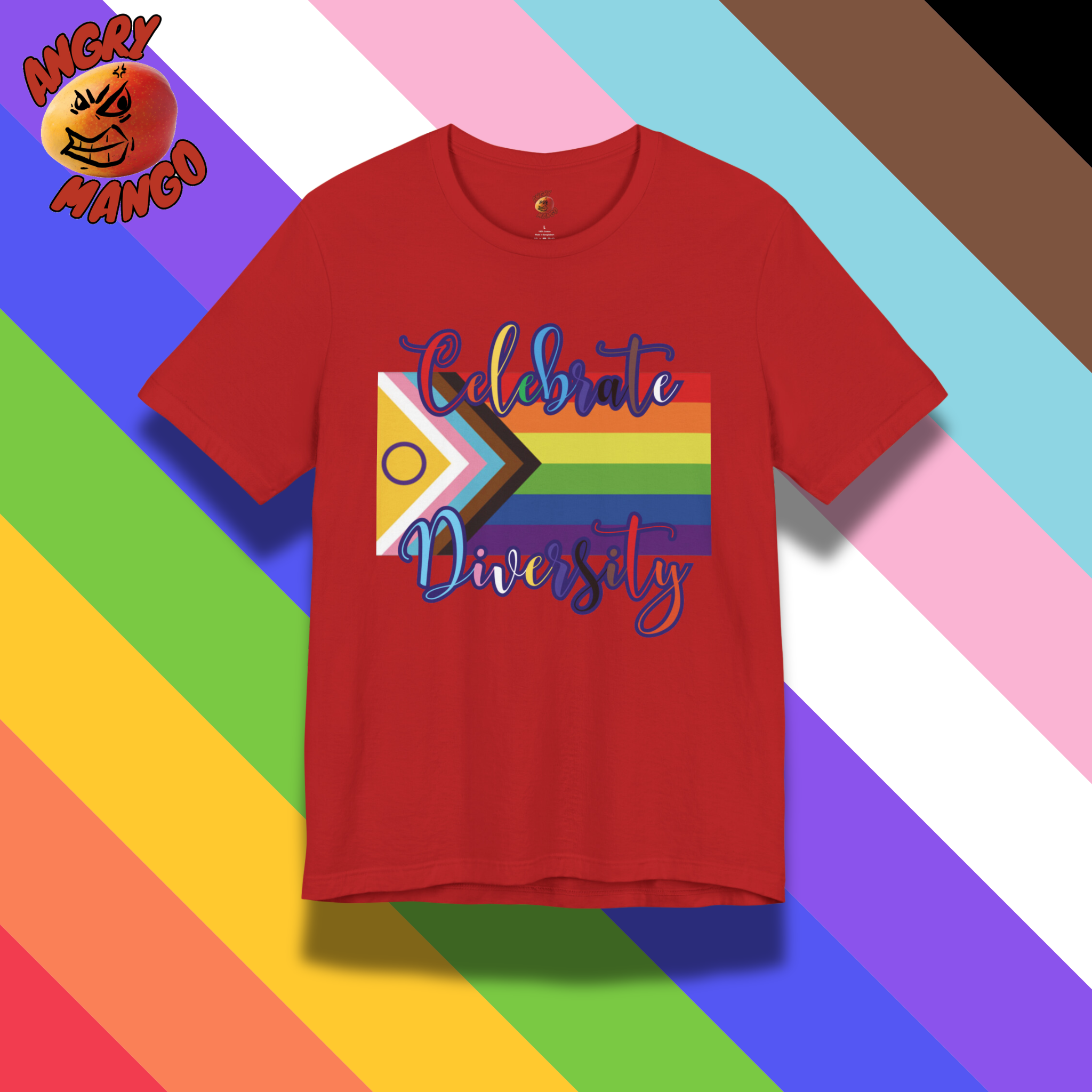 Pride Flag Celebrate Diversity Tee XS-5XL (ROY) Pride Flag Celebrate Diversity Tee XS-5XL (ROY)