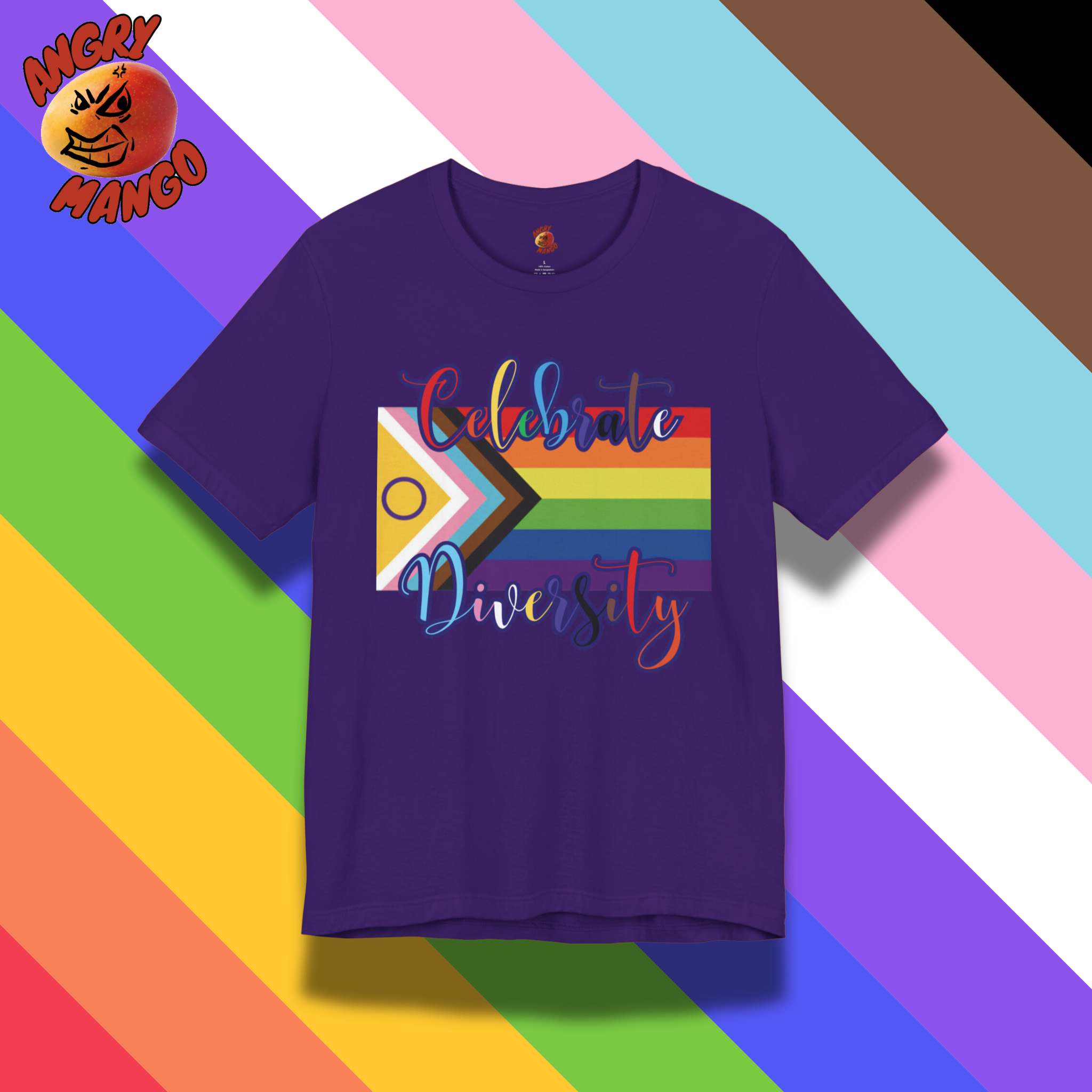 Pride Flag Celebrate Diversity Tee XS-5XL (GBP) Pride Flag Celebrate Diversity Tee XS-5XL (GBP)