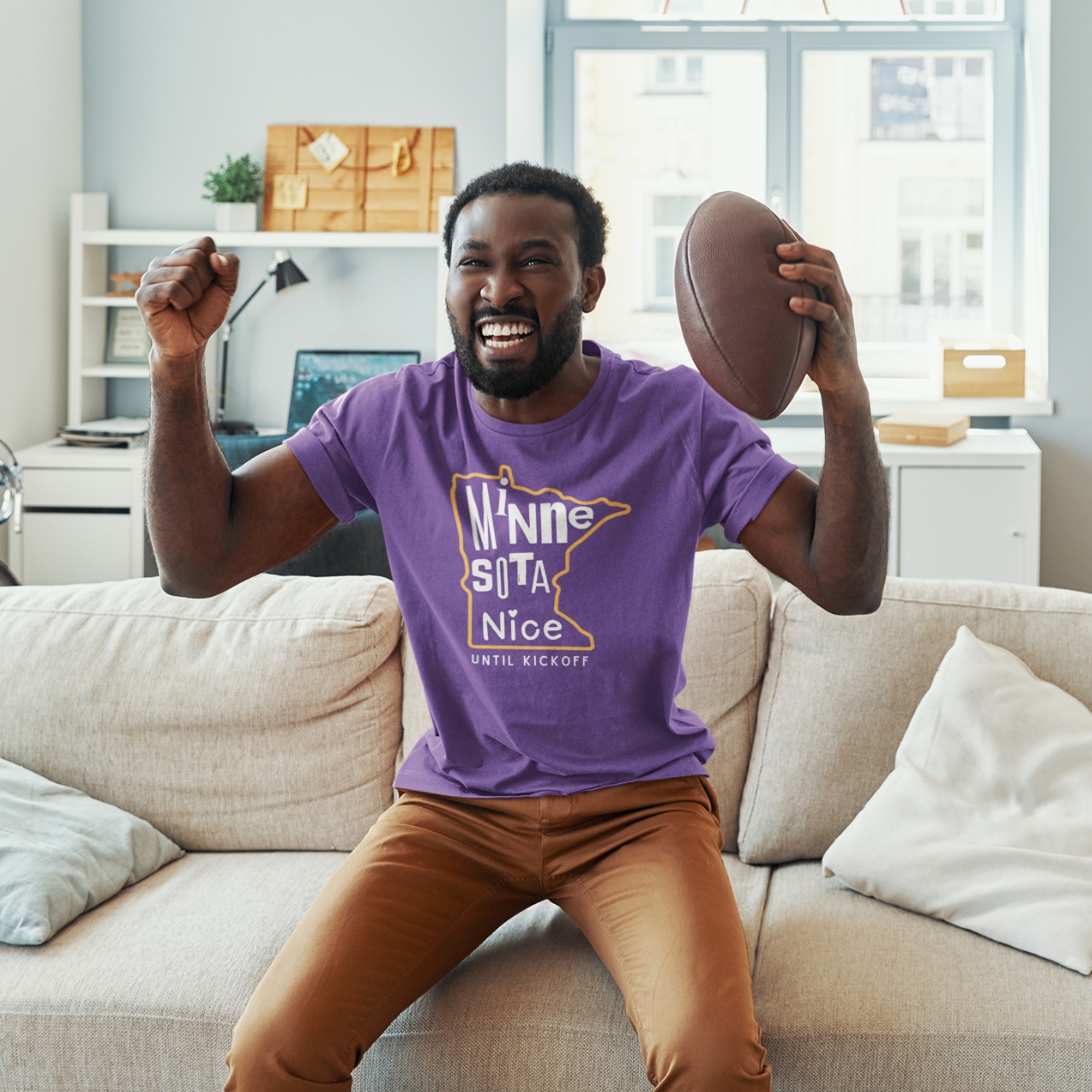 Unisex T-Shirt, MN Nice Until Kickoff, Football Tee, Tailgating Shirt, Sports Fan Gift, Game Day Apparel product thumbnail image Unisex T-Shirt, MN Nice Until Kickoff, Football Tee, Tailgating Shirt, Sports Fan Gift, Game Day Apparel product thumbnail image