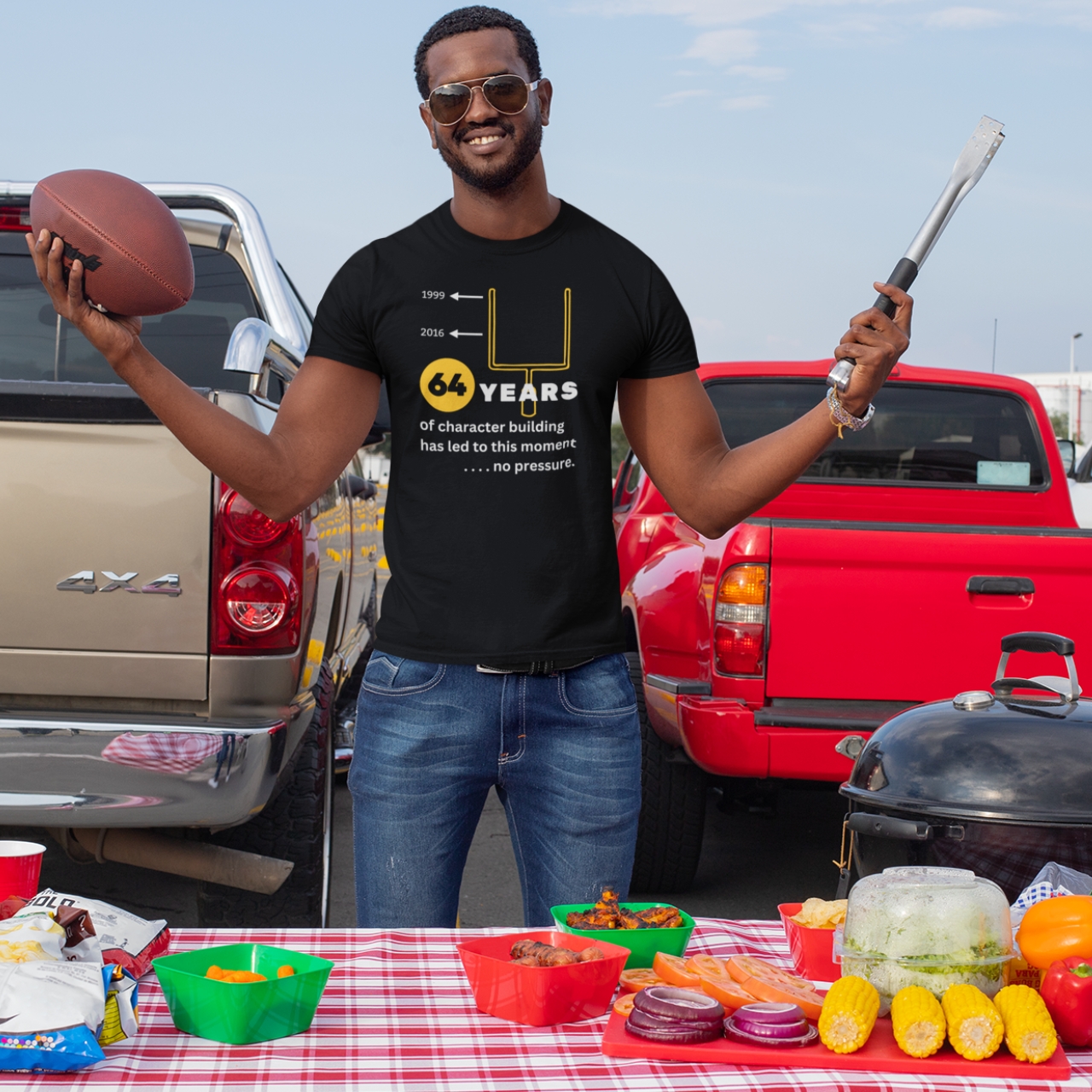 Character Building for 64 years Unisex T-Shirt product thumbnail image Character Building for 64 years Unisex T-Shirt product thumbnail image